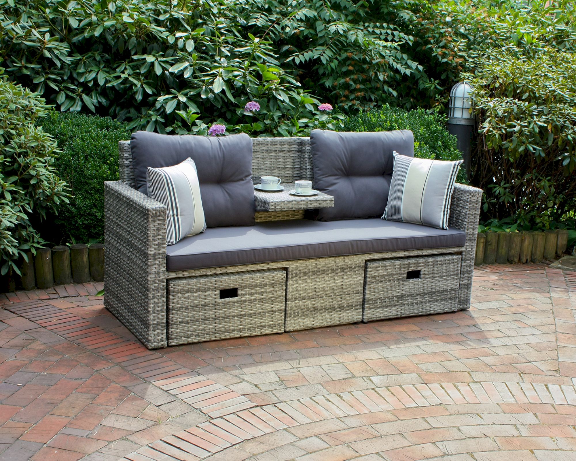 GartenZeit »Valletta« Lounge-Sofa grau