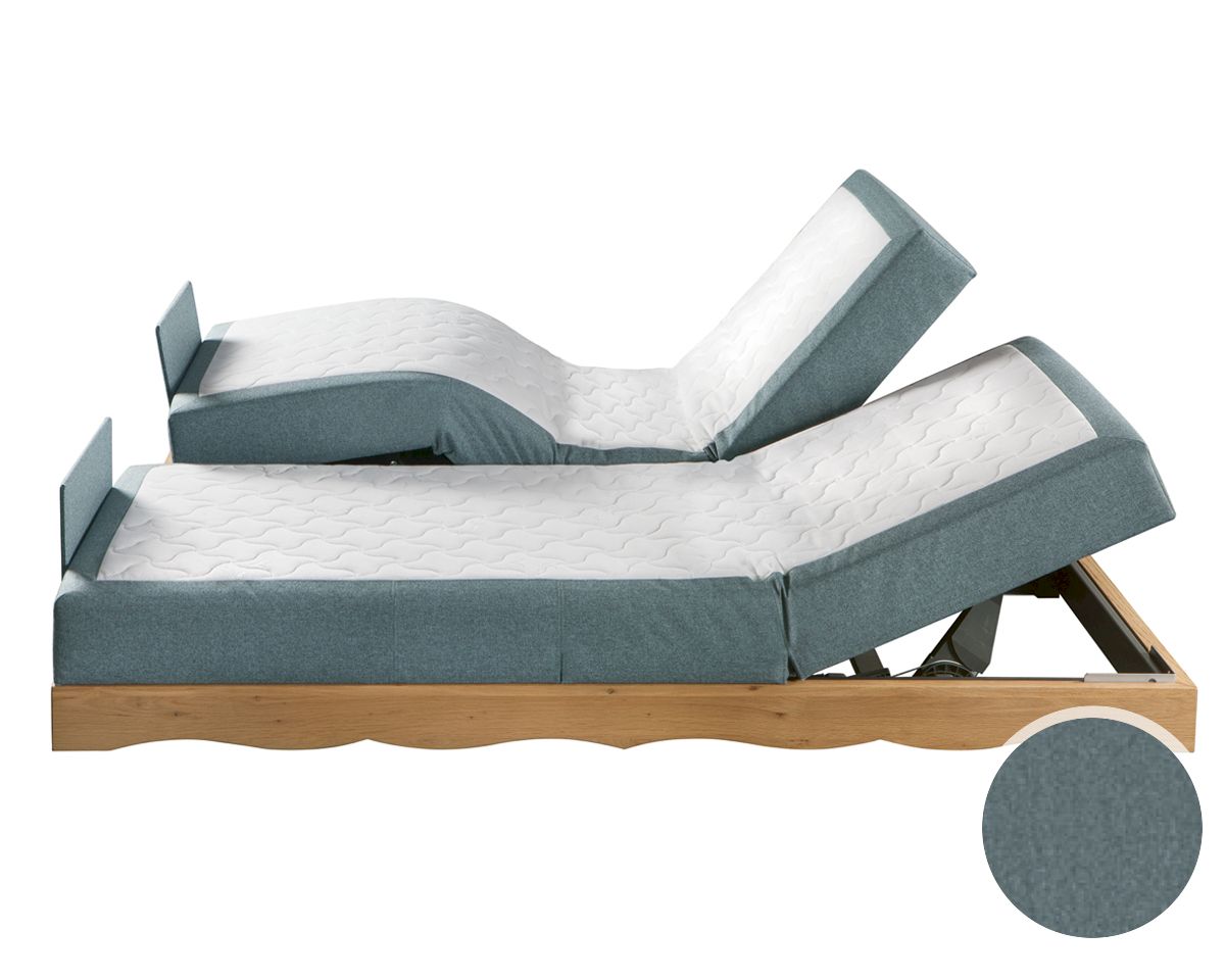Hasena Boxspring Rahmen Romantic-move 26 180x200 cm / PK3 Kitana 603 aqua / Eiche bianco, gebürstet, geölt