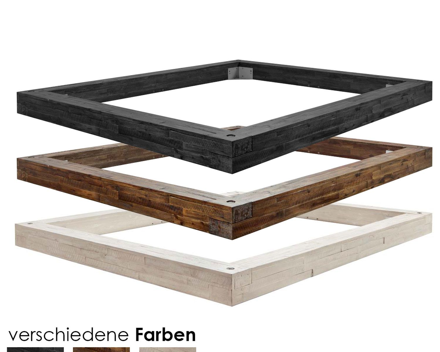 Hasena Factory-Line Bettrahmen Bloc 16 200x220 cm / Akazie Vintage braun, lackiert