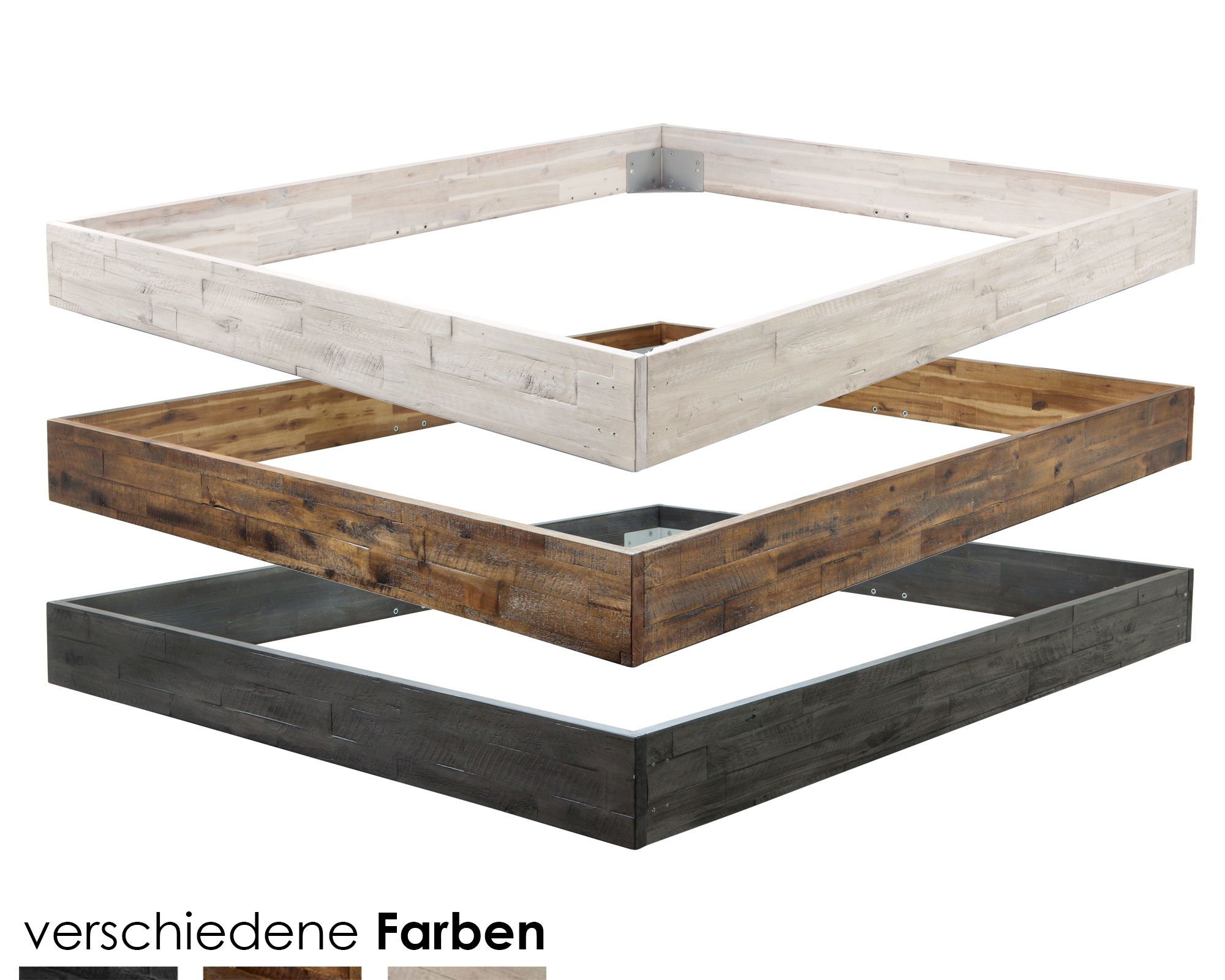 Hasena Factory-Line Bettrahmen Loft 18 180x210 cm / Akazie Vintage braun, lackiert
