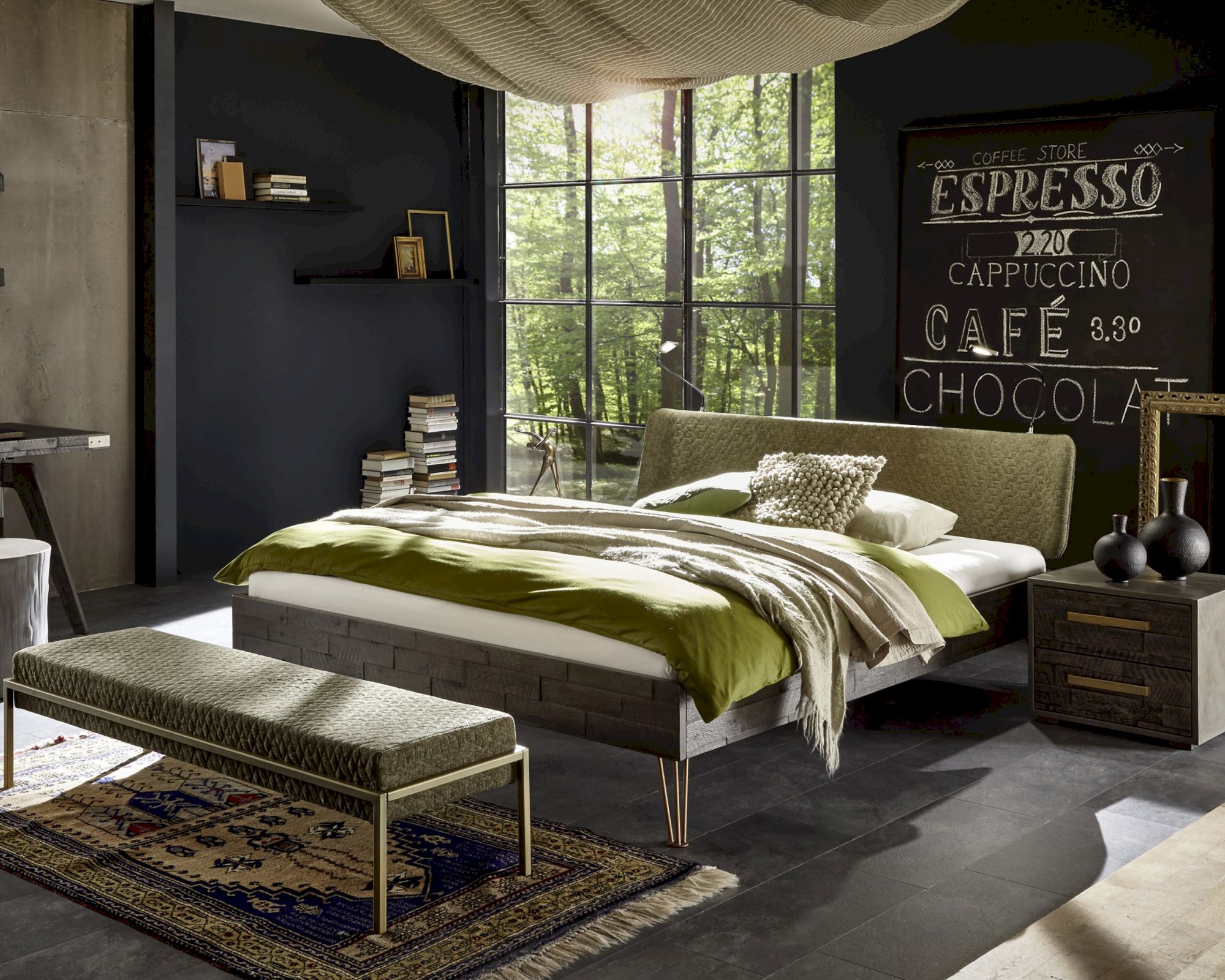 Hasena Factory-Line Massivholzbett Loft Fasio/Boga 180x200 cm / Akazie grau