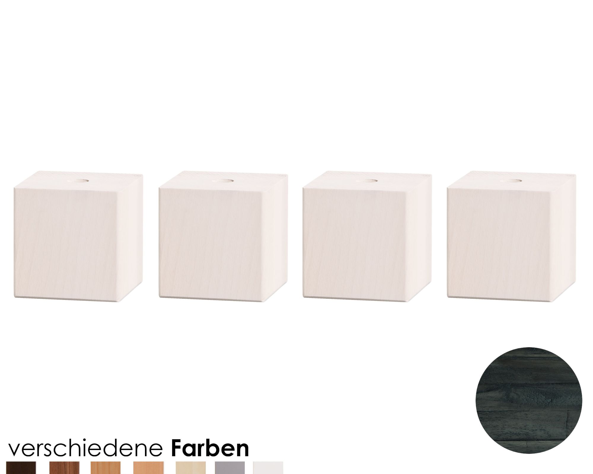Hasena Moderno Füsse Ivio 4er-Set / 30 cm / Wildeiche vintage natur, geölt