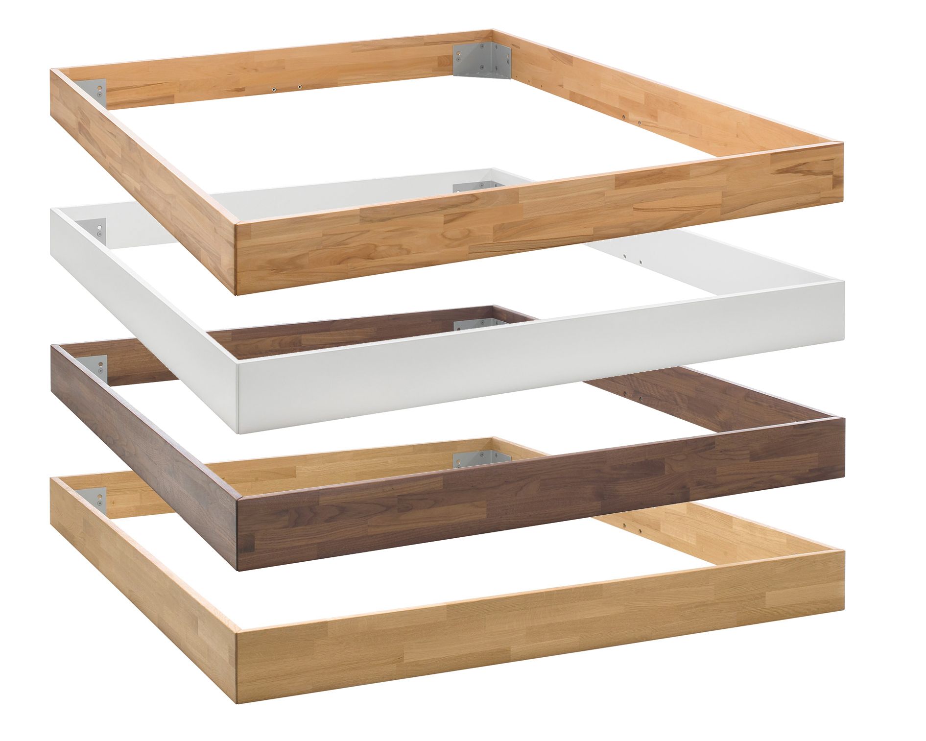Hasena Moderno Massivholz Bettrahmen Trento 16 100x200 cm / Eiche bianco, gebürstet, geölt