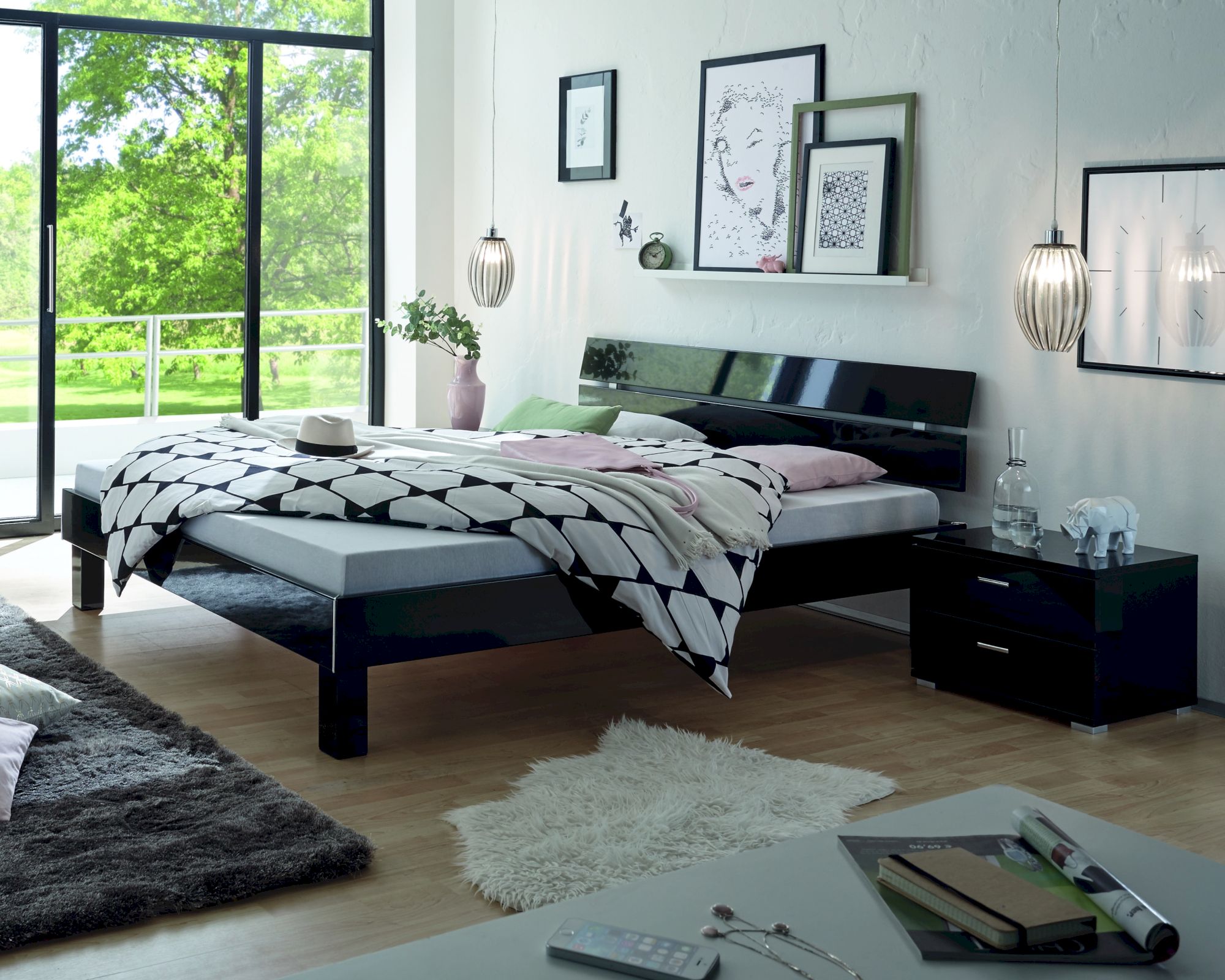 Hasena Movie-Line Bett Gloss Nuo/Mico 180x200 cm / Hochglanz weiss / Hochglanz weiss