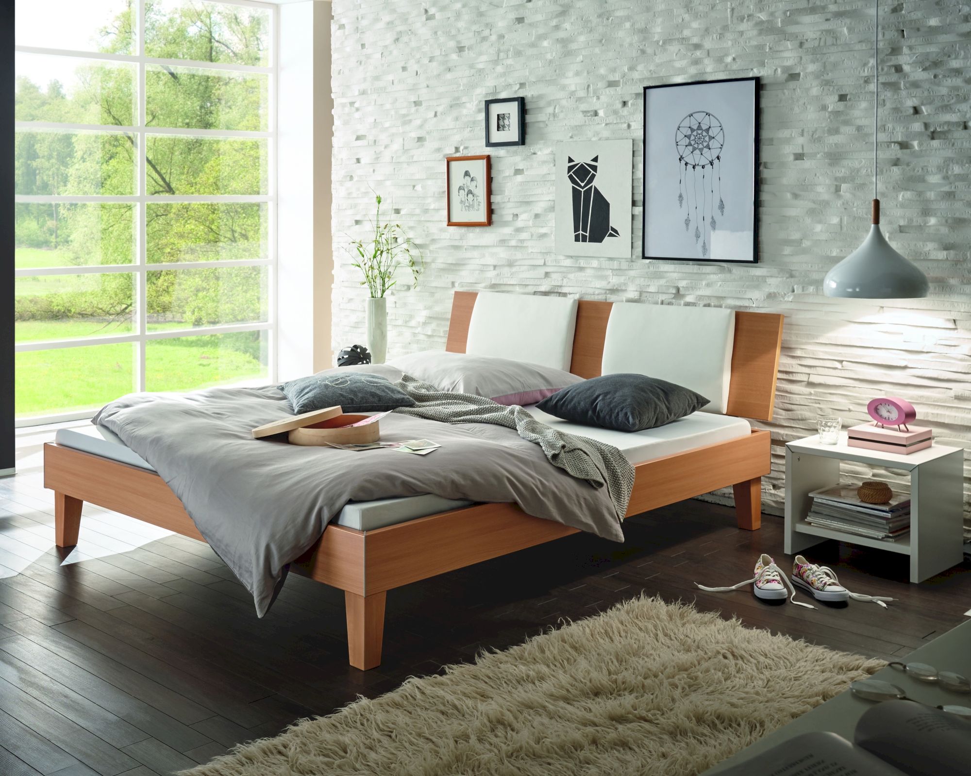 Hasena Movie-Line Bett Star Juve/Orva 140x200 cm / Walnuss HN