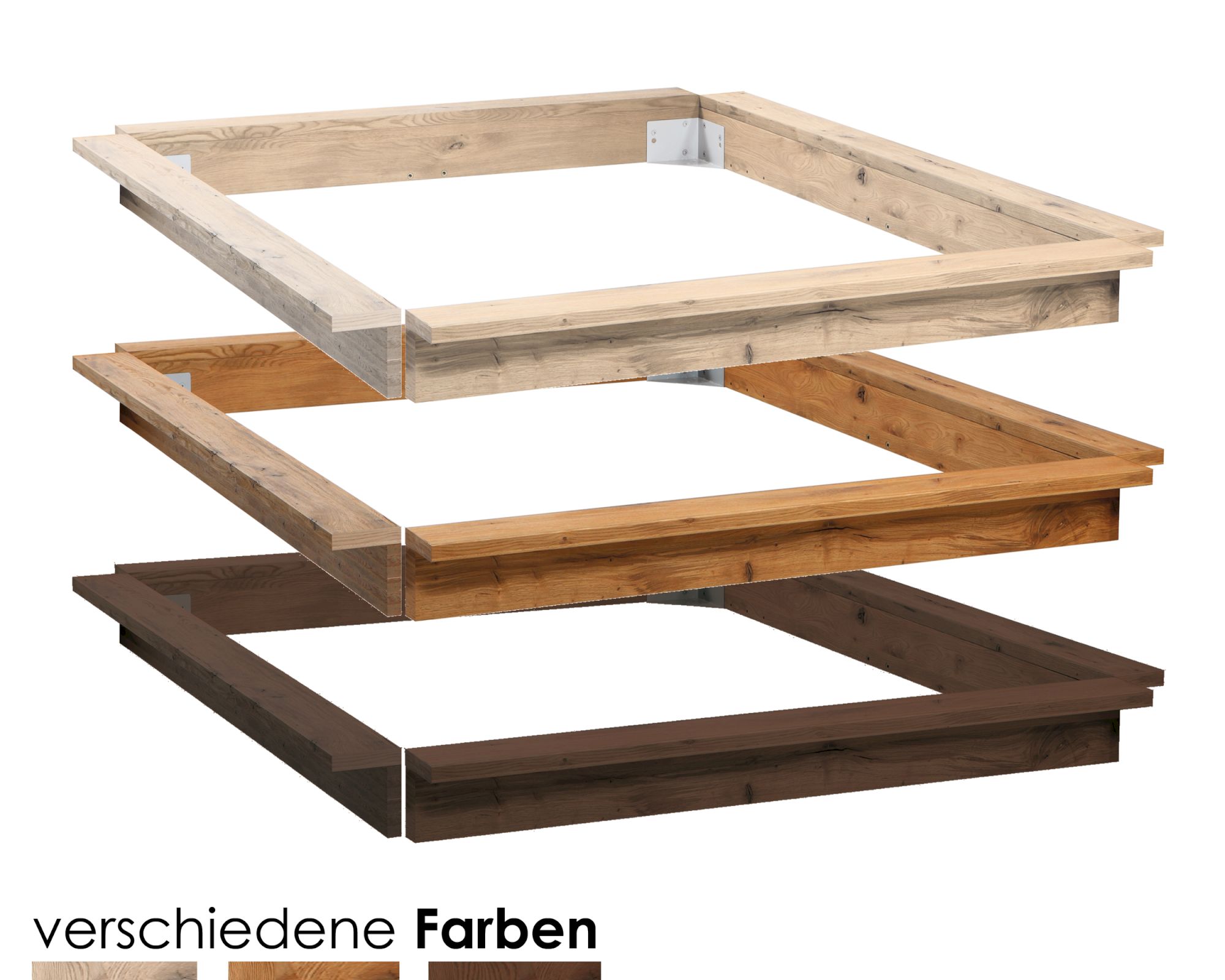 Hasena Oak-Line Wild Bettrahmen Cortina Wildeiche 180x210 cm / Wildeiche natur, gebürstet, geölt