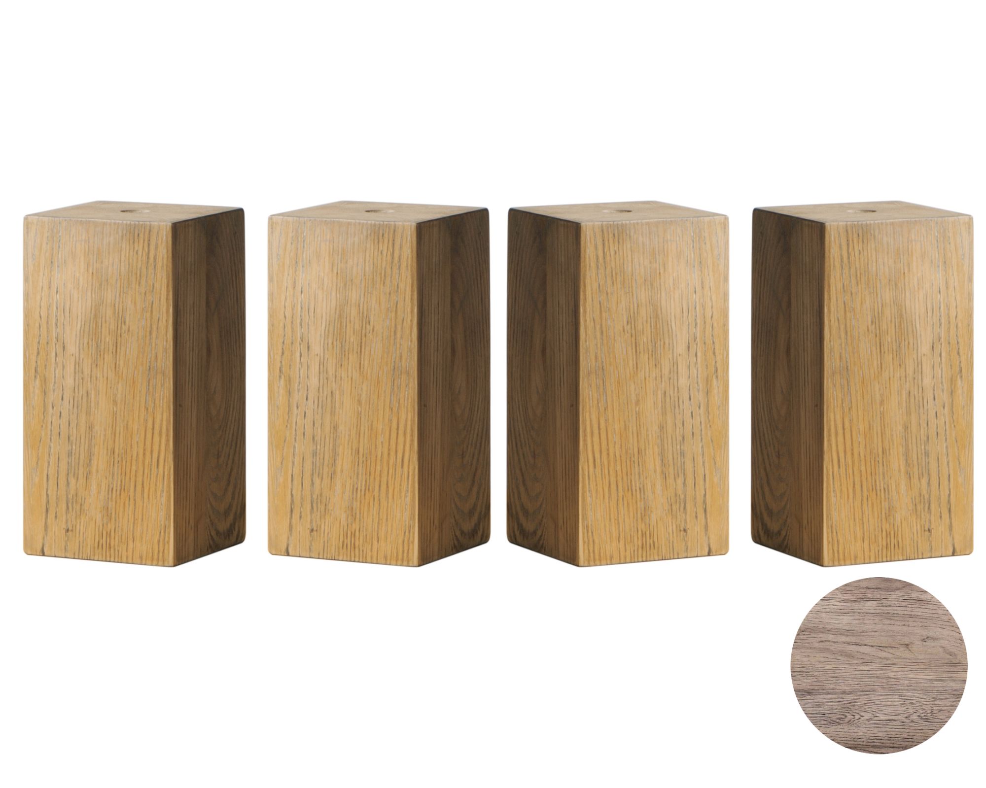 Hasena Oak-Vintage Füsse Ivio 4er-Set / 30 cm / Buche weiss deckend, lackiert