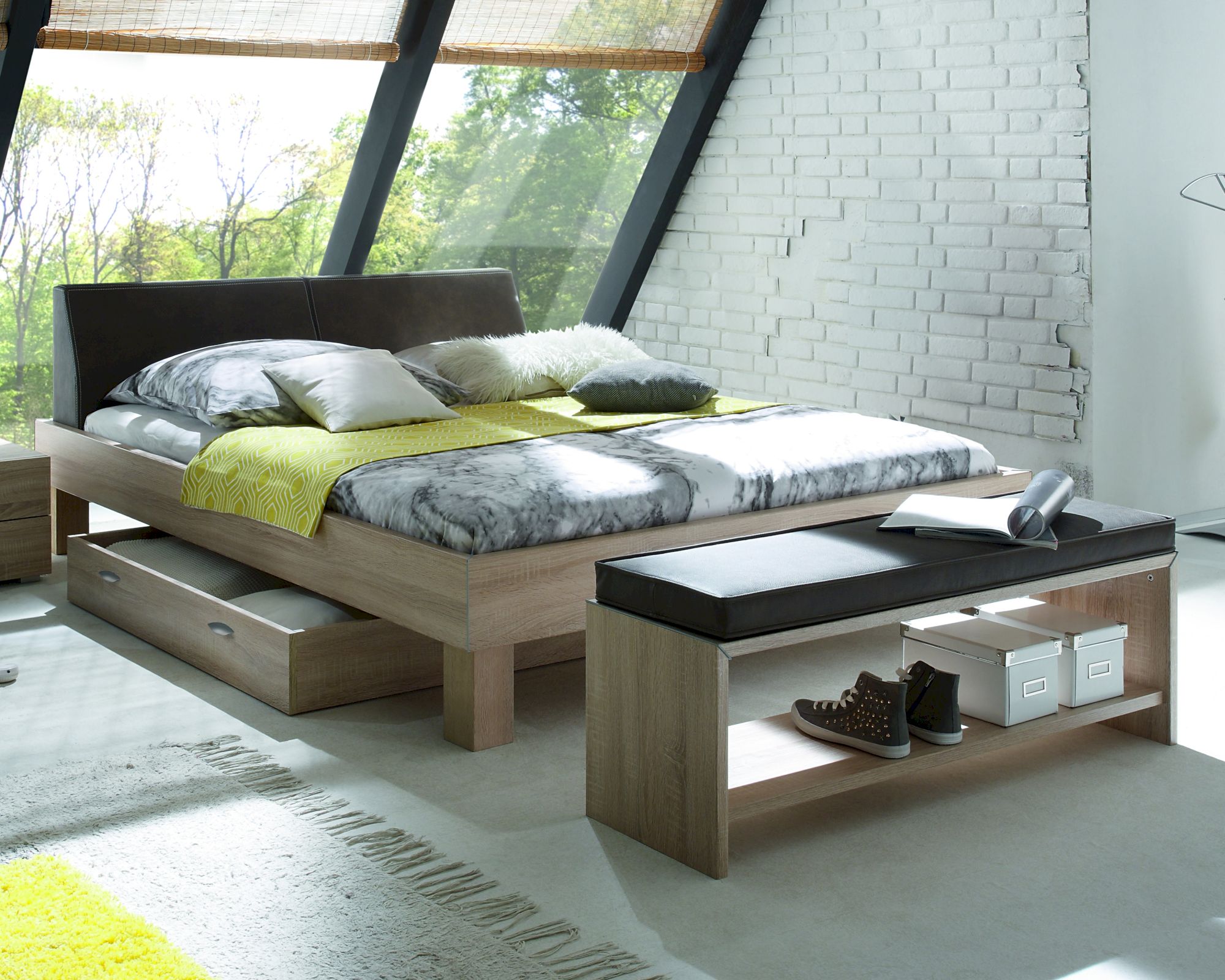 Hasena Top-Line Bett Advance Ivio/Rena 160x200 cm / Buche natur, lackiert