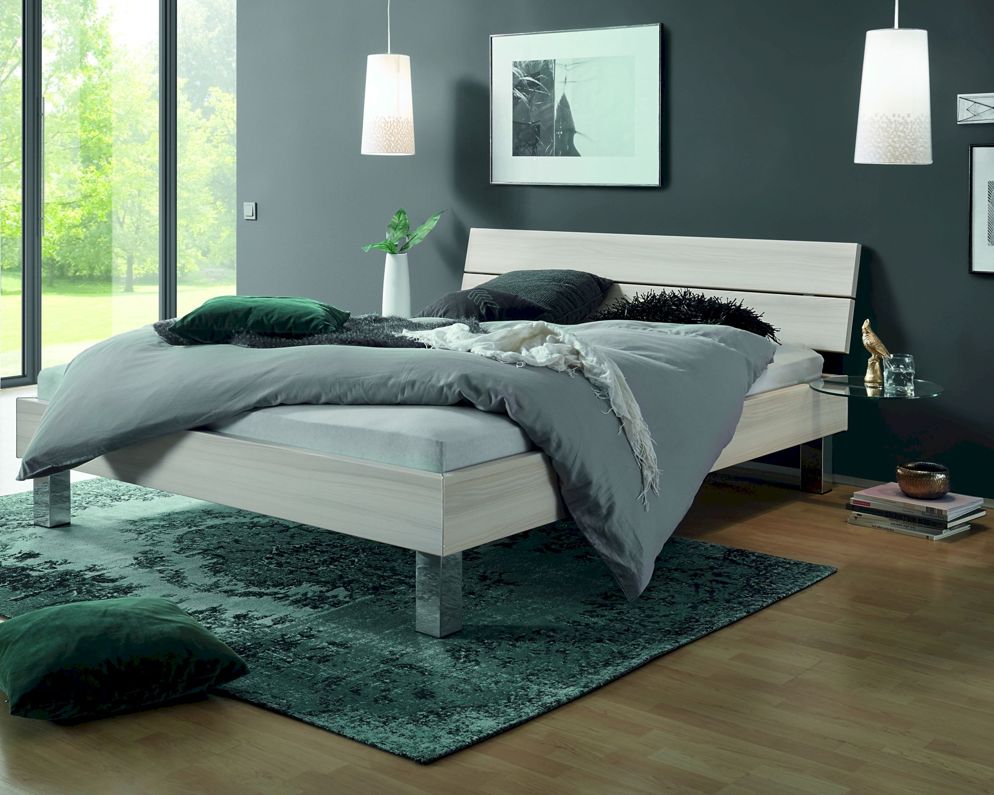 Hasena Top-Line Bett Advance Mico/Nuetta 200x200 cm / Esche hell Nachbildung