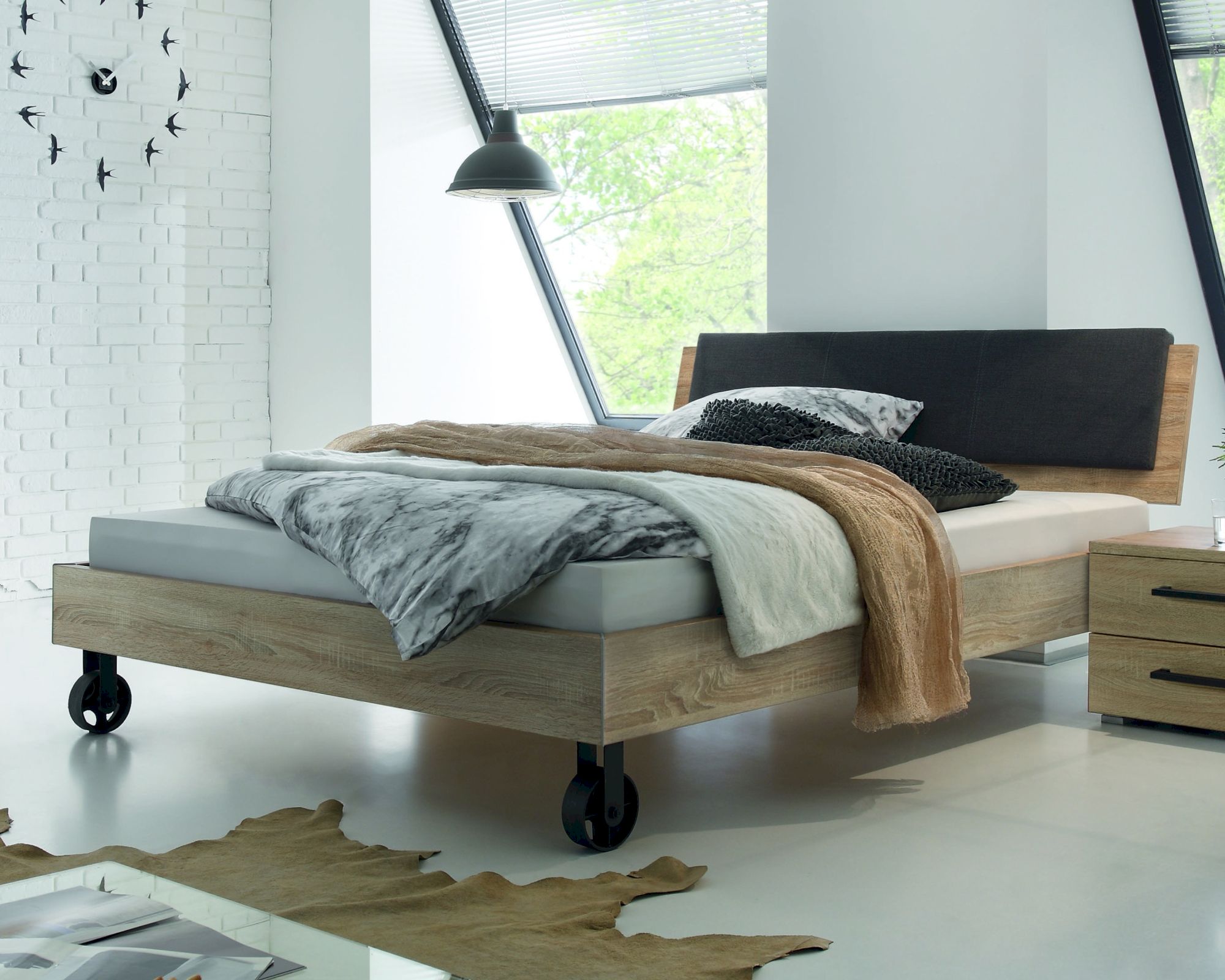 Hasena Top-Line Bett Advance Road/Orva 160x200 cm / Esche hell Nachbildung