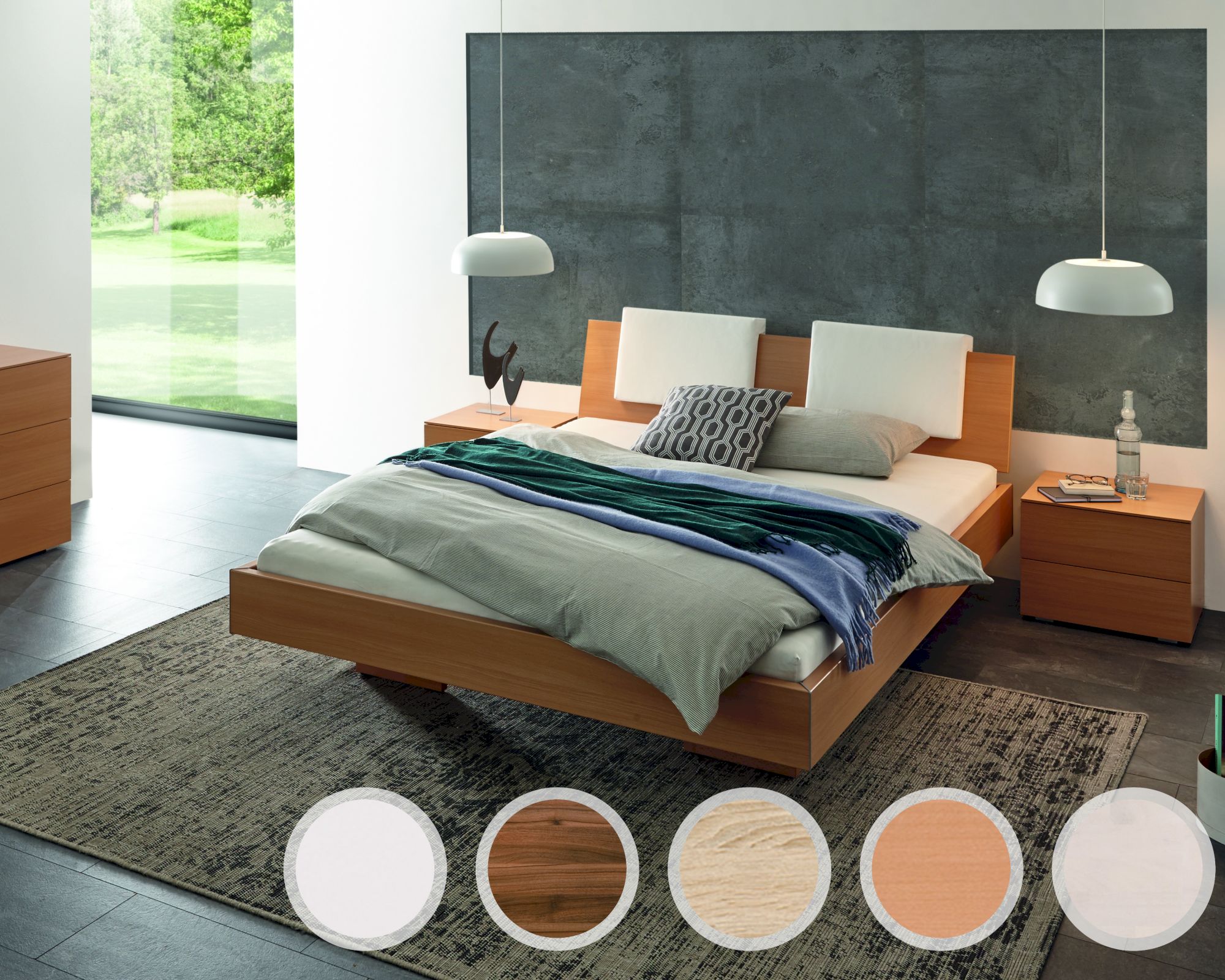 Hasena Top-Line Bett Advance Vilo/Orva 160x200 cm / Eiche sägerauh natur Nachbildung