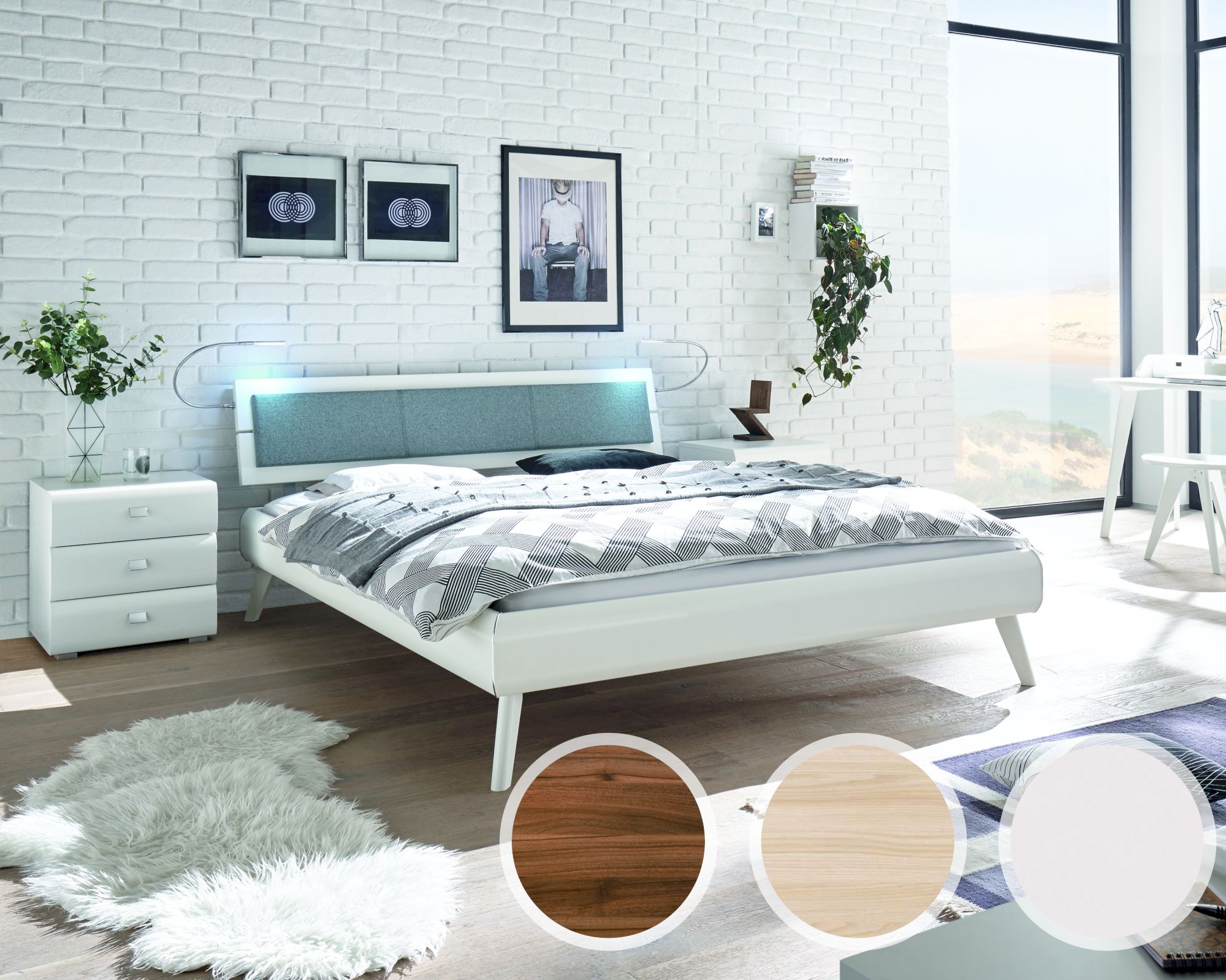 Hasena Top-Line Bett Prestige Masi/Nuetta 180x200 cm / Esche hell Nachbildung