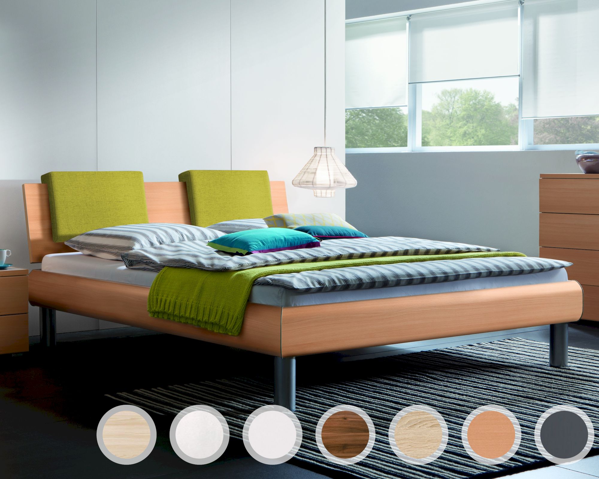 Hasena Top-Line Bett Prestige Stomp/Orva 180x200 cm / Esche hell Nachbildung