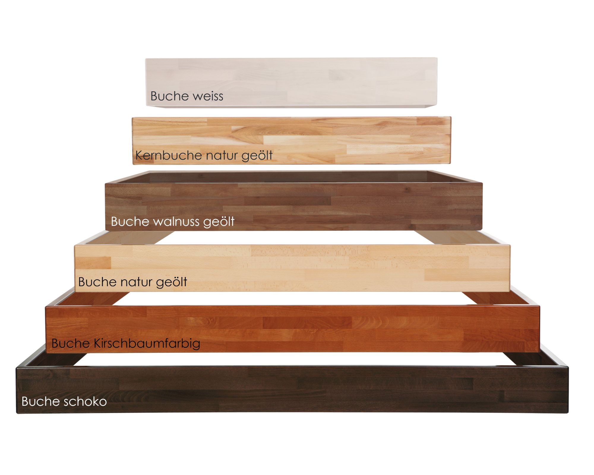 Hasena Wood-Line Bettrahmen Classic 16 Massivholz 180x200 cm / Buche weiss lasiert, lackiert