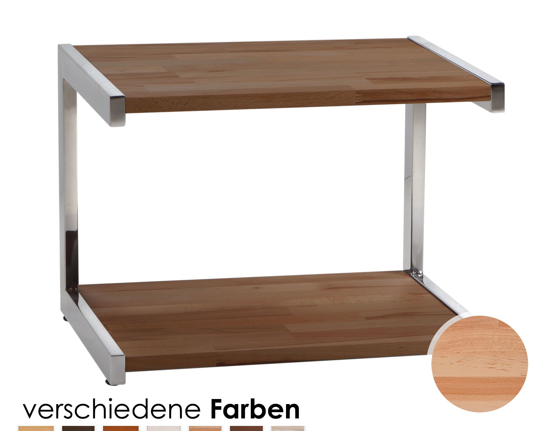 Hasena Wood-Line Nachttisch Meta alu Kernbuche natur