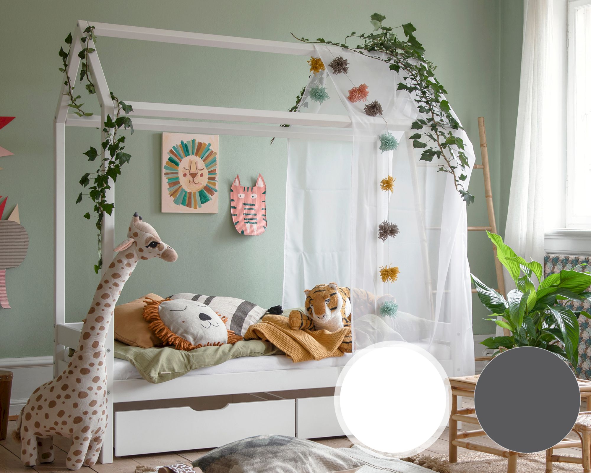 Hoppekids »ECO Dream« Hausbett smoked pearl / 90x200cm / ohne Leiter