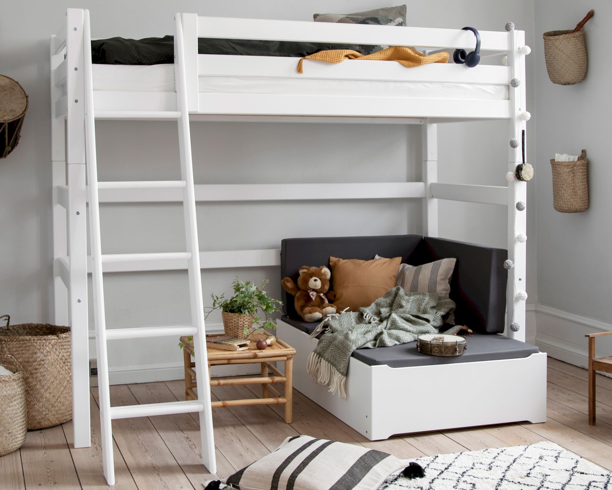 Hoppekids »ECO Luxury« Hochbett 90x200cm / mit gerader Leiter