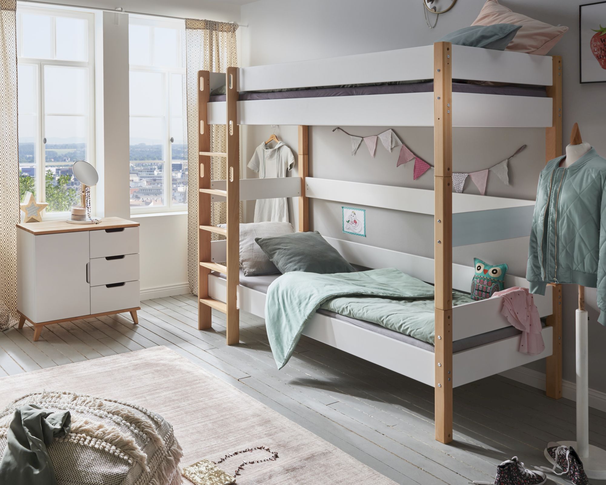 INFANSKIDS »Infanscolor« Kinderzimmer Etagenbett weiß 208x187x103cm / weiß