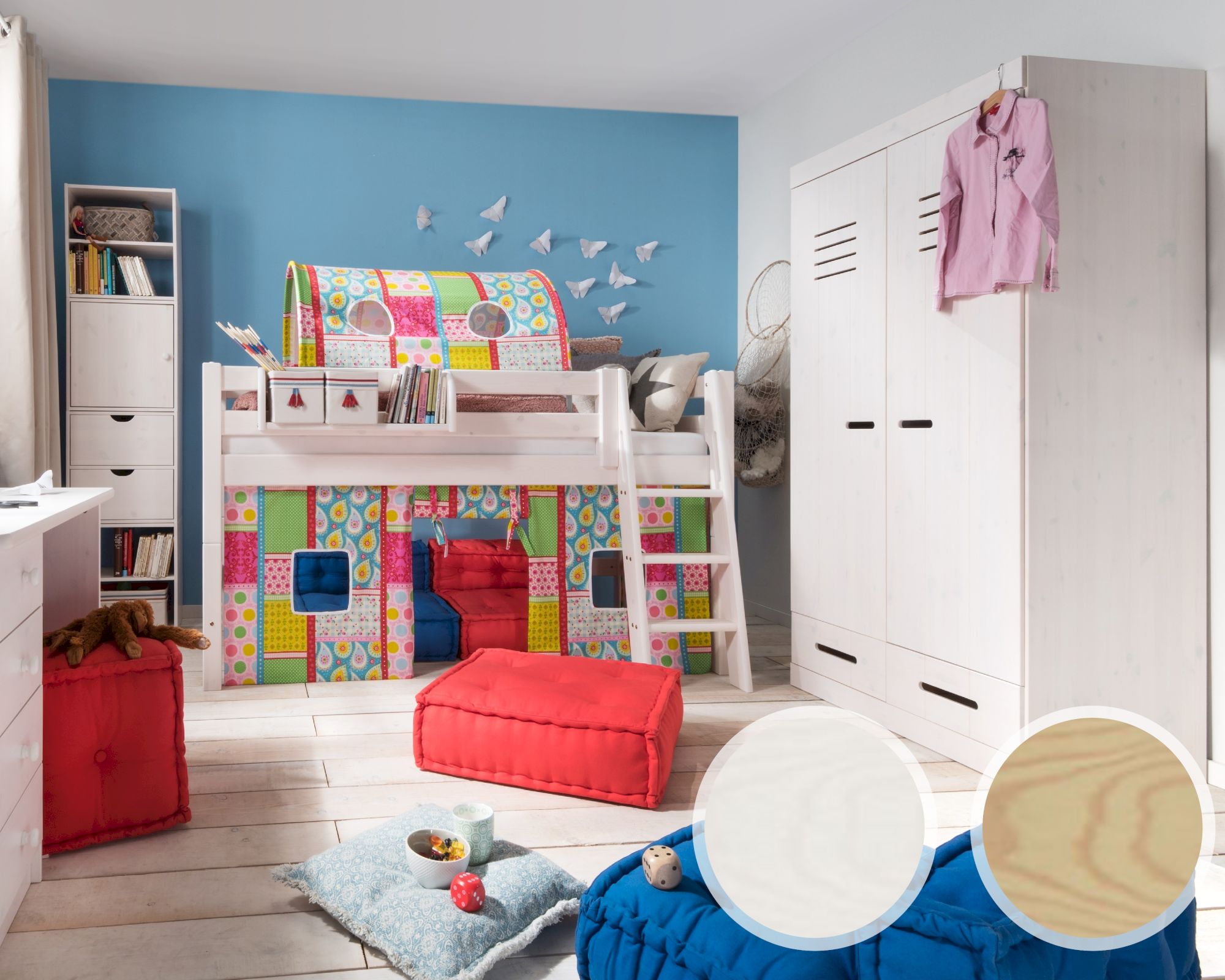 INFANSKIDS Kinder- und Jugendzimmer Kleiderschrank 3-türig / Kiefer gelaugt