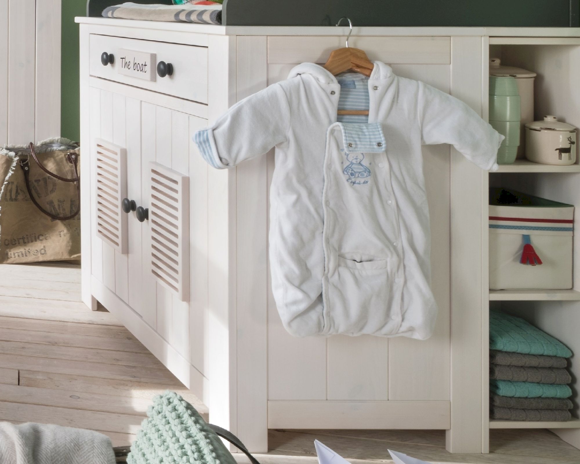 INFANSKIDS »Lucky« Babyzimmer Anstellregal B22 x H90 x T22 cm, weiss/grau