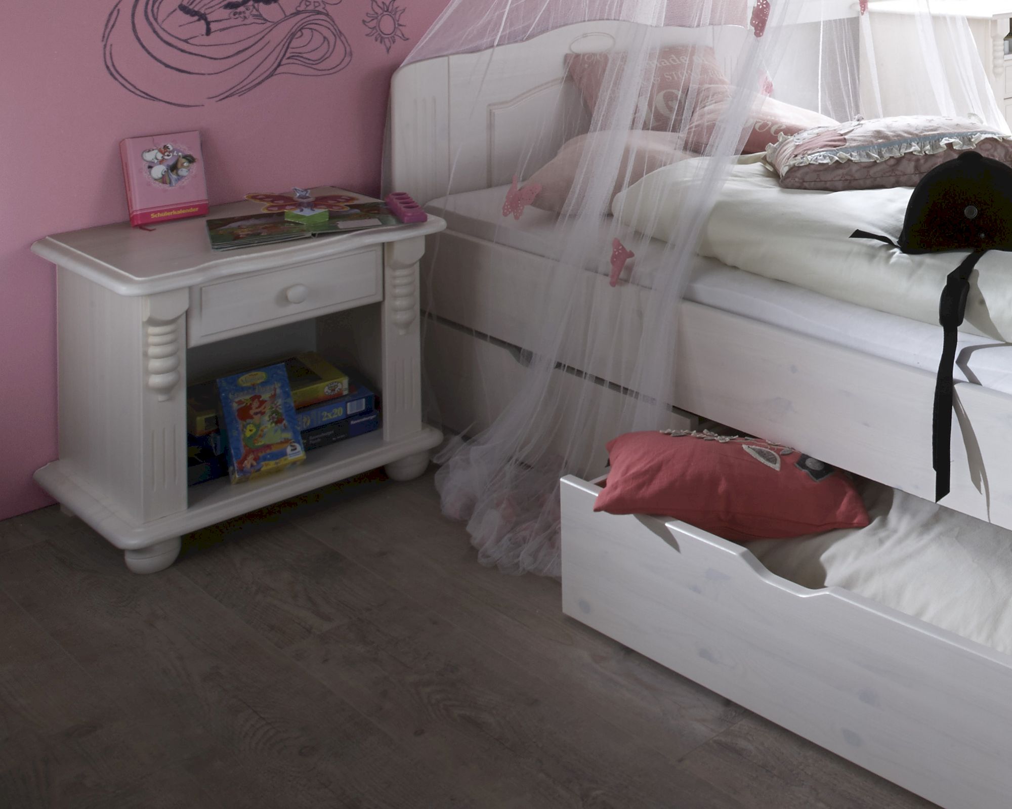 INFANSKIDS »Romantik« Kinderzimmer Nachtkommode gelaugt