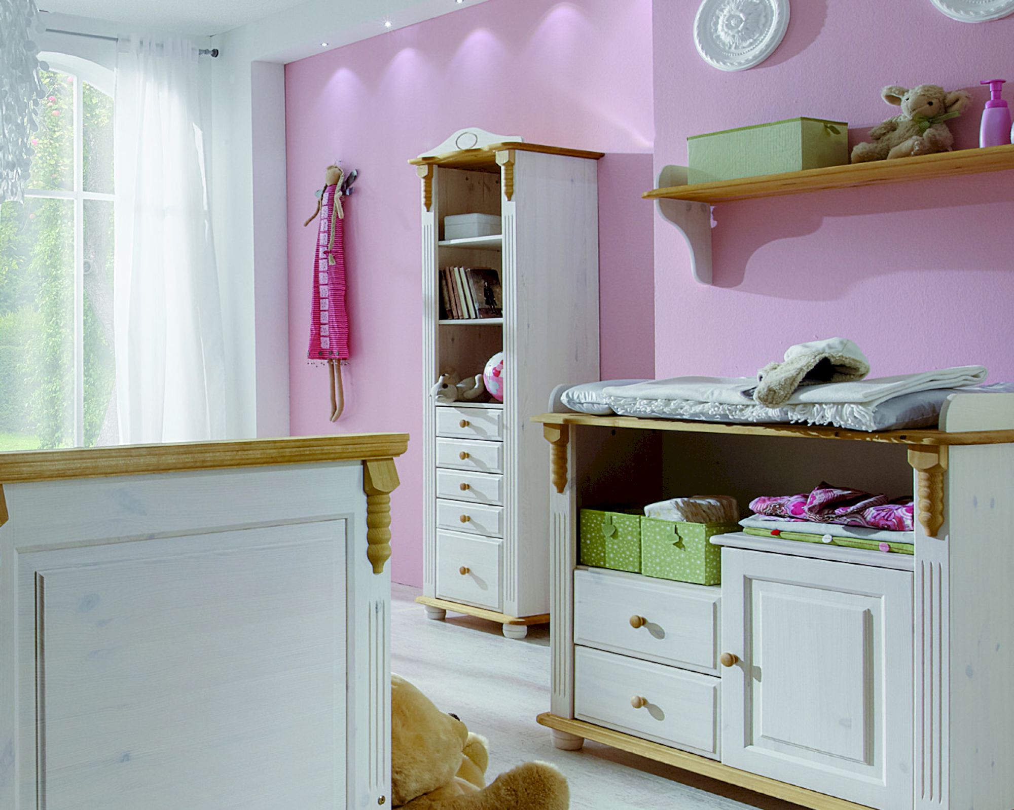 INFANSKIDS »Romantik« Kinderzimmer Standregal gelaugt
