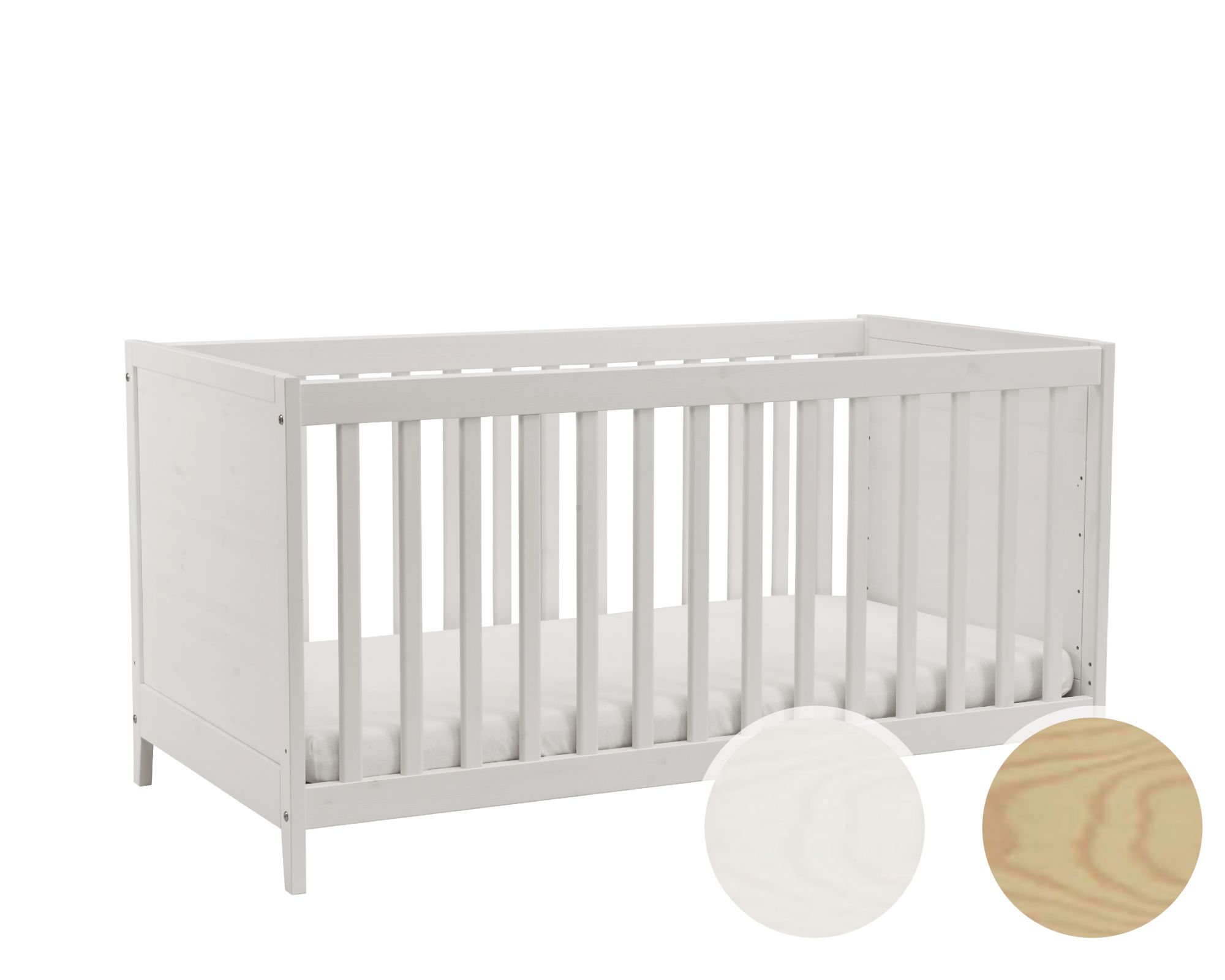 INFANSKIDS »Solvita« Babybett 70x140 cm / laugenfarbig