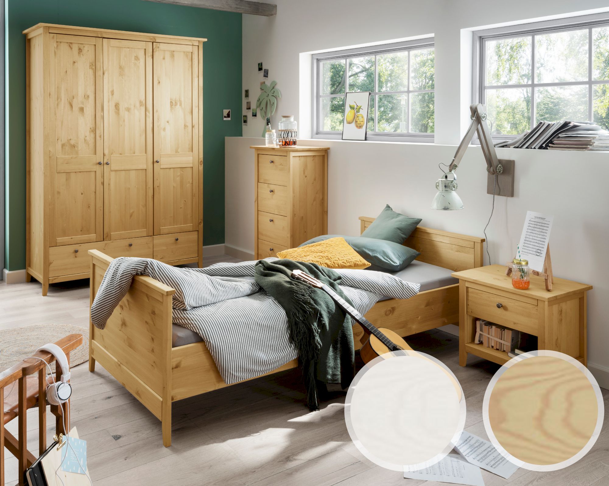 INFANSKIDS »Solvita« Einzelbett 90x200 cm / laugenfarbig