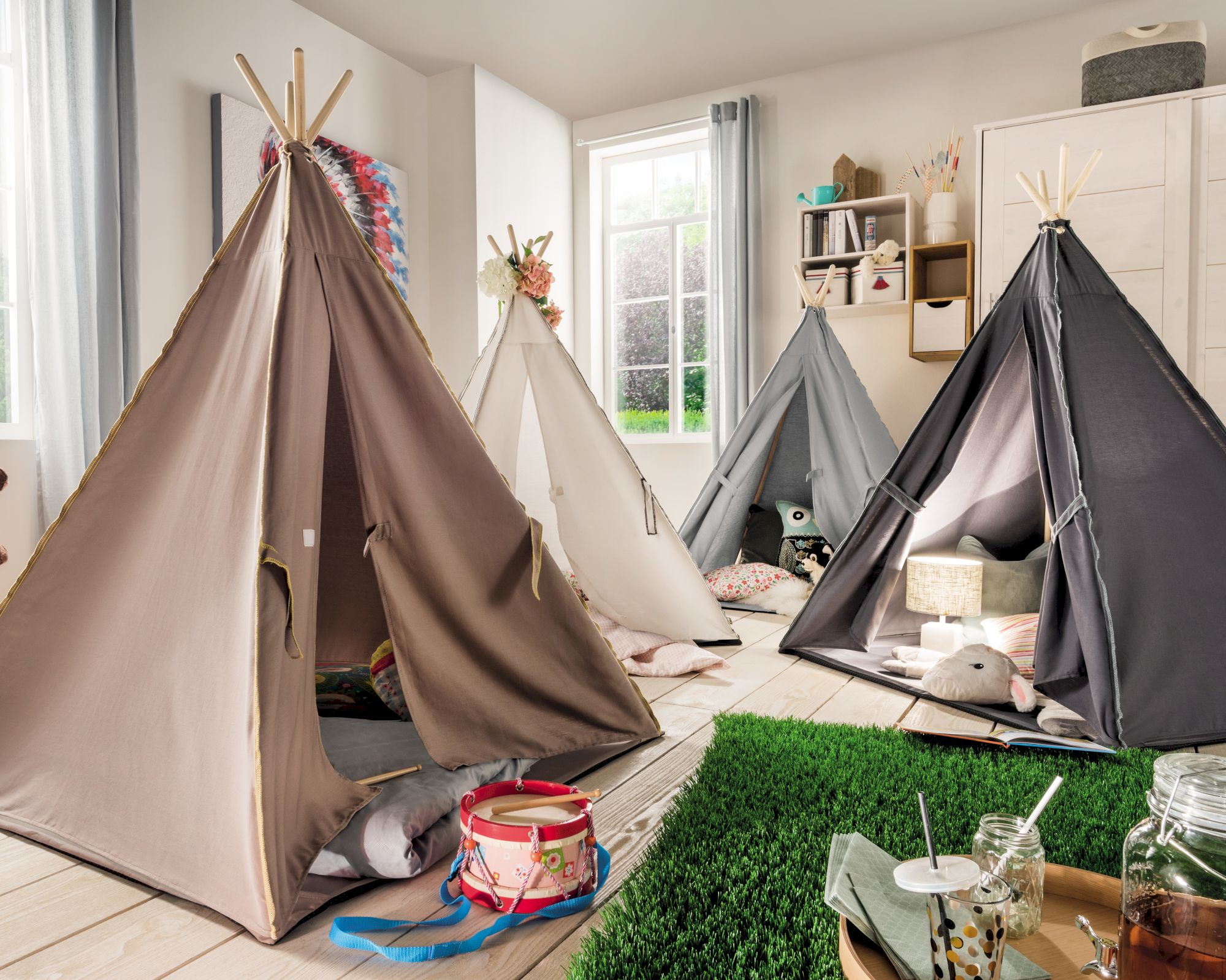 INFANSKIDS Tipi-Zelt grau-sand