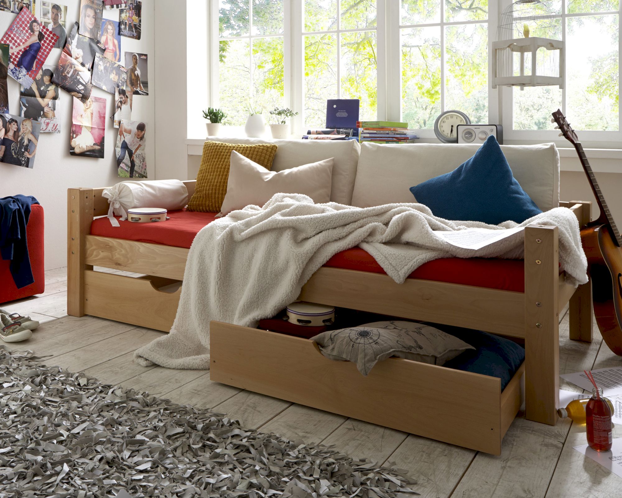 INFANSKIDS »Toby« Kinderzimmer Kinderbett 90x200 cm / Kiefer gelaugt