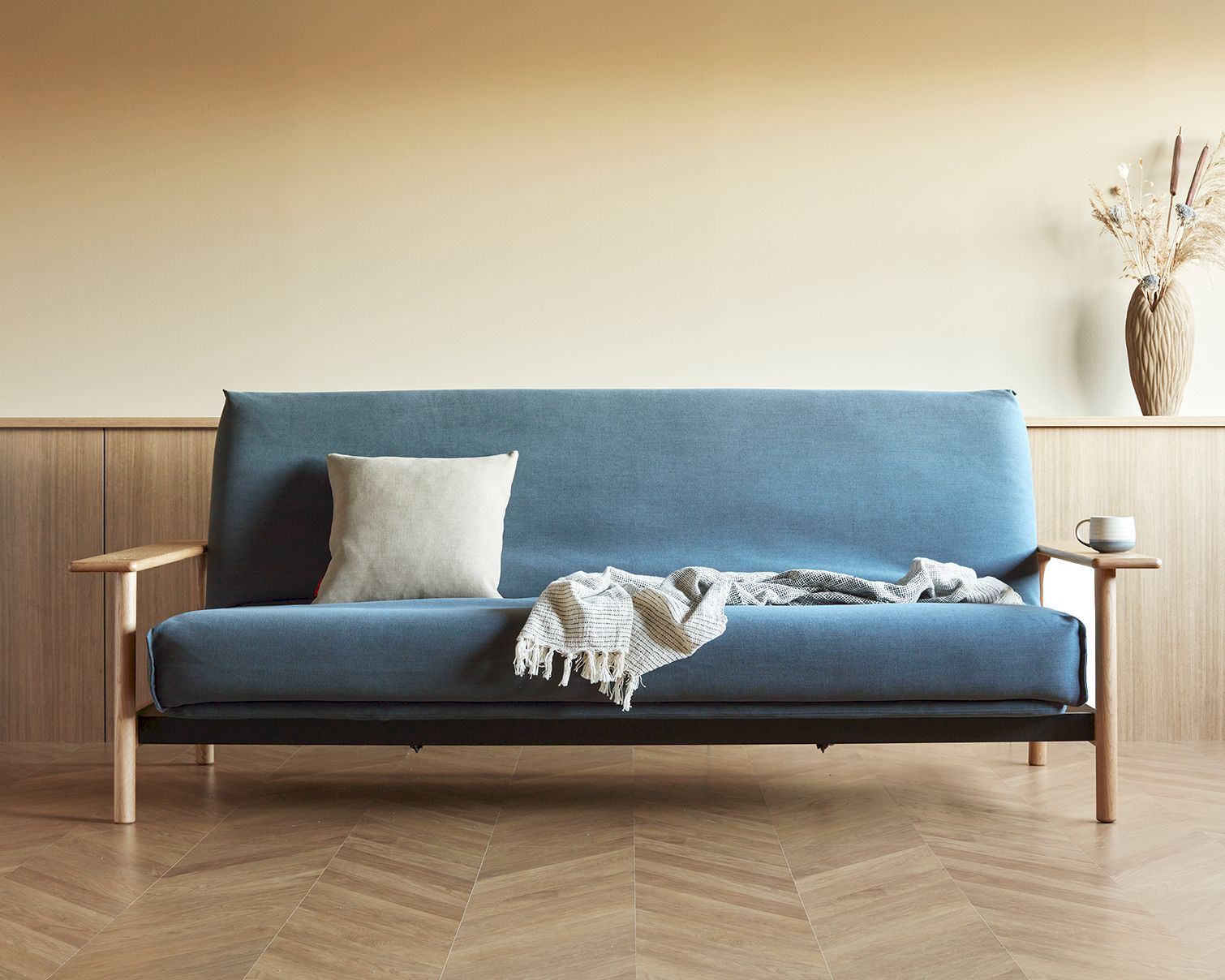 Innovation Balder Multifunktionales Klappsofa 140x200 cm / 528 Blau / Spring / ohne Bezug