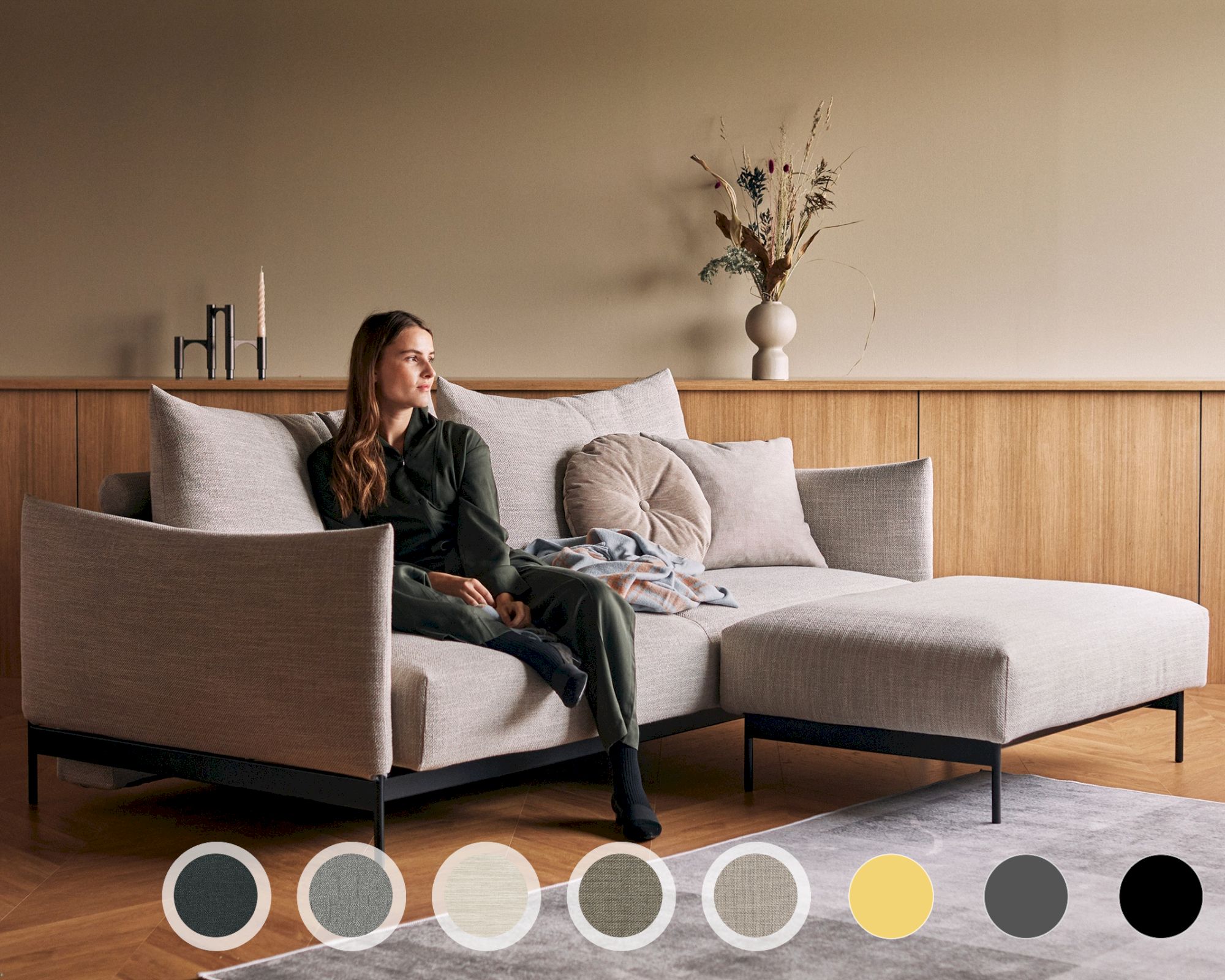 Innovation »Malloy« Klappsofa 579 Kenya Gravel