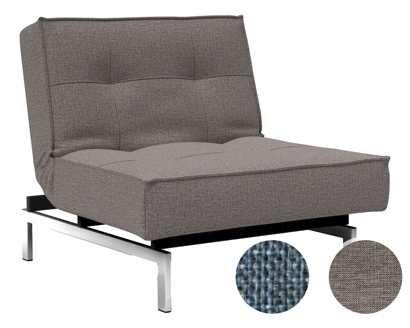 Innovation »Splitback« Stuhl Styletto Dunkles Holz/Schwarz / 525 Mixed Dance Light Blue