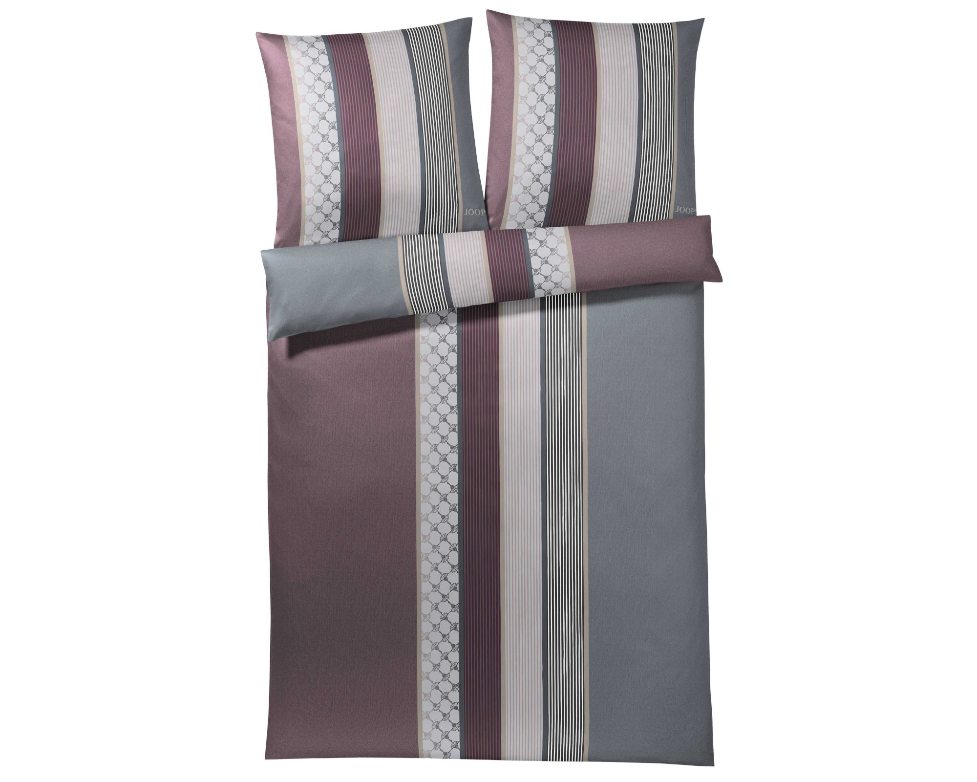 JOOP! »Cornflower Stripes« Deep Wine 4069-01 Bettwäsche / 200x200 cm / 2x 80x80 cm