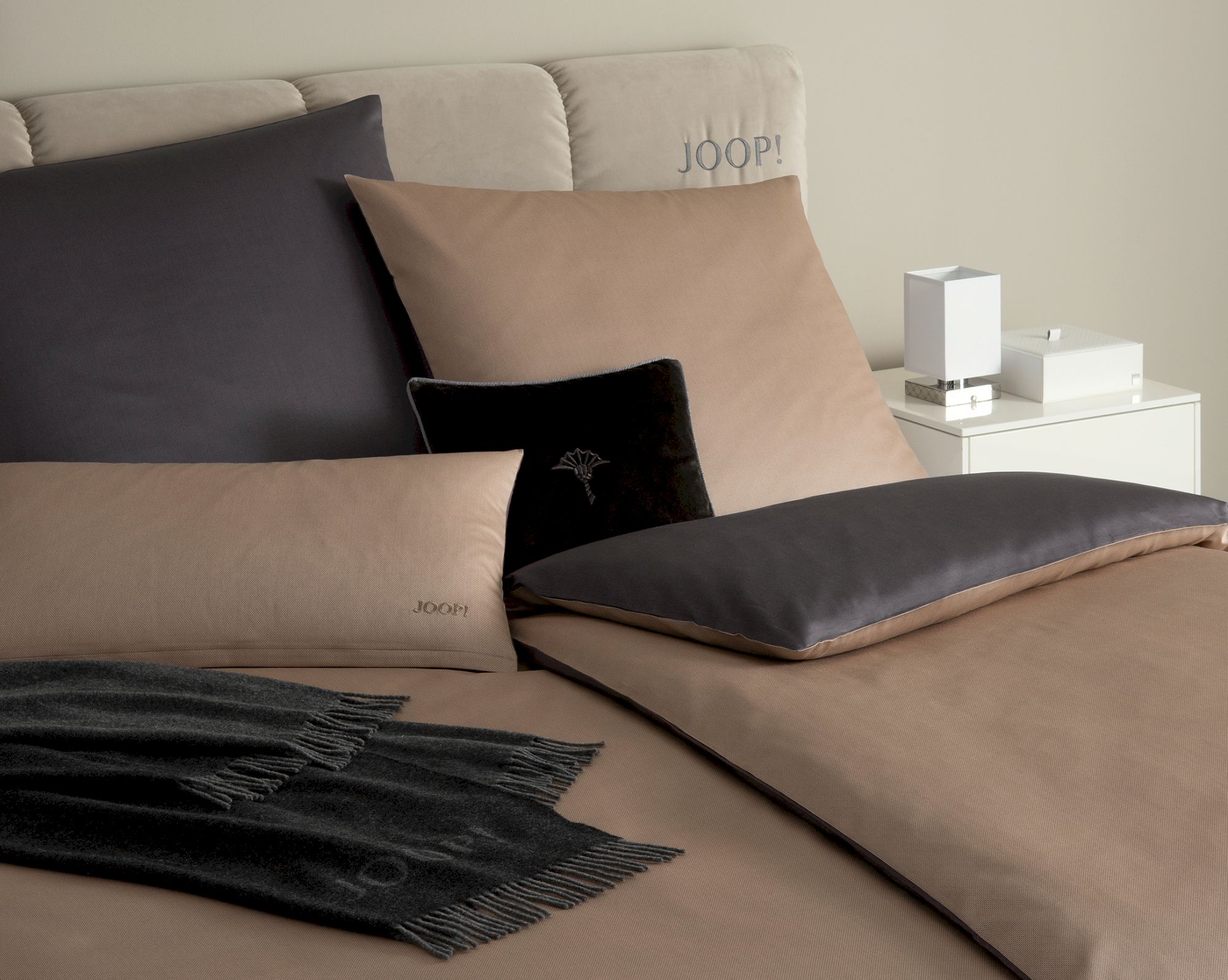 JOOP! »Micro Pattern« Caramel 4040-18 Kissen / 40x40 cm