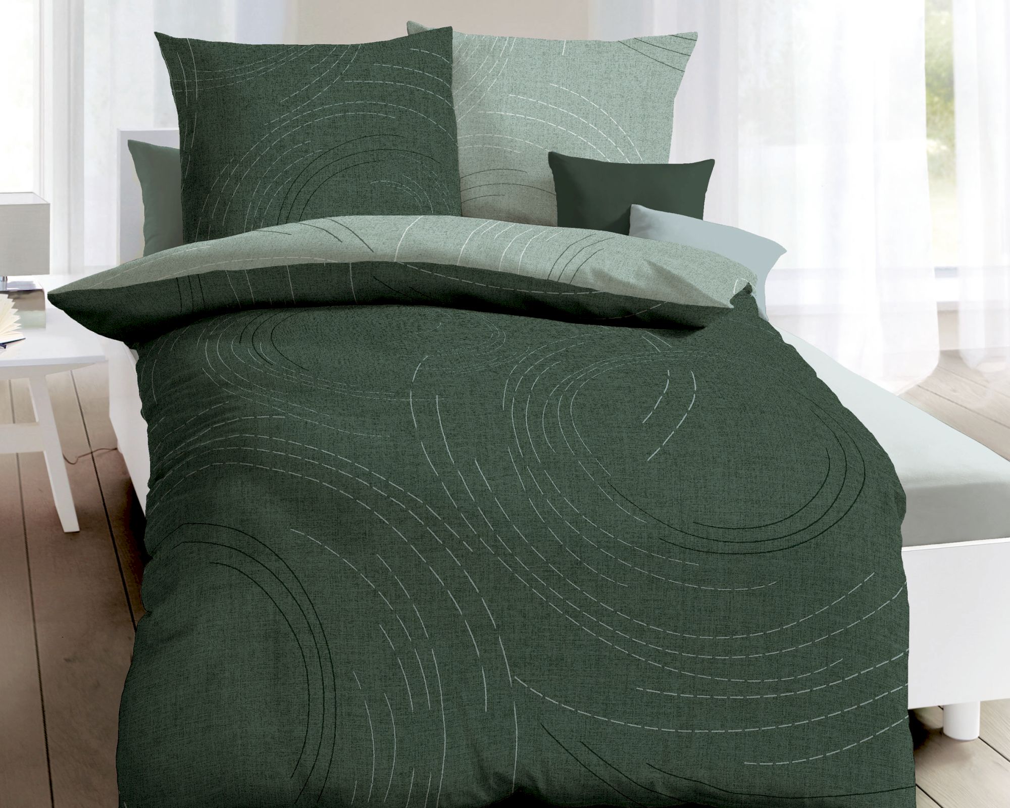 Kaeppel Essential Bettwäsche »Jaro« 285/623 jade 135x200 cm / 80x80 cm