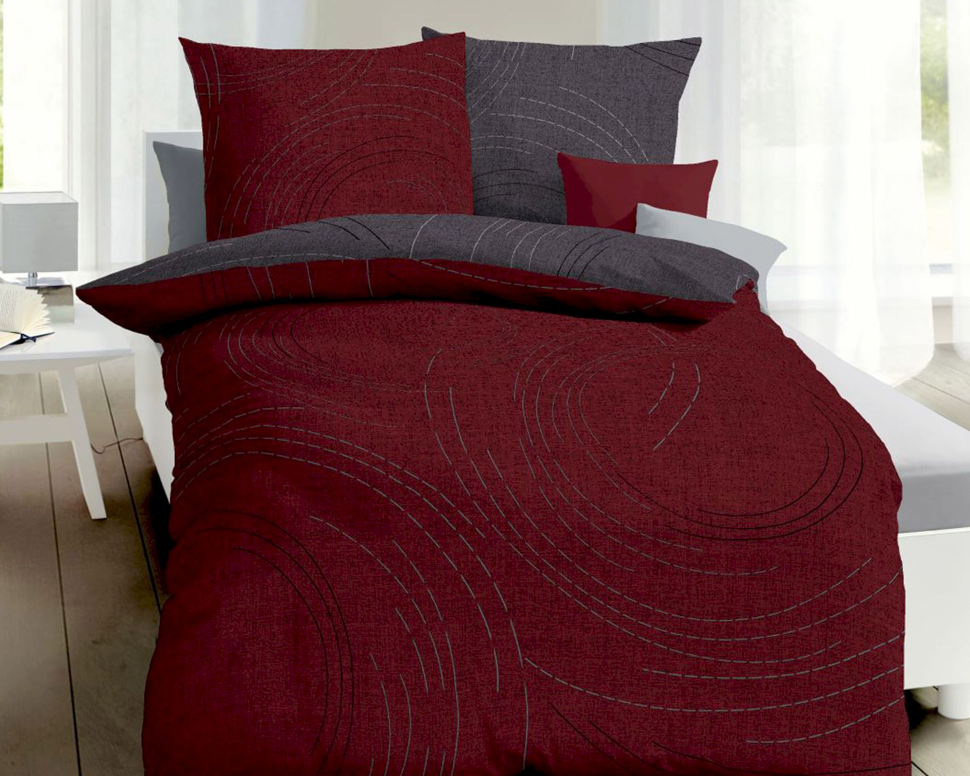 Kaeppel Essential Bettwäsche »Jaro« 285/642 rubin 135x200 cm / 80x80 cm