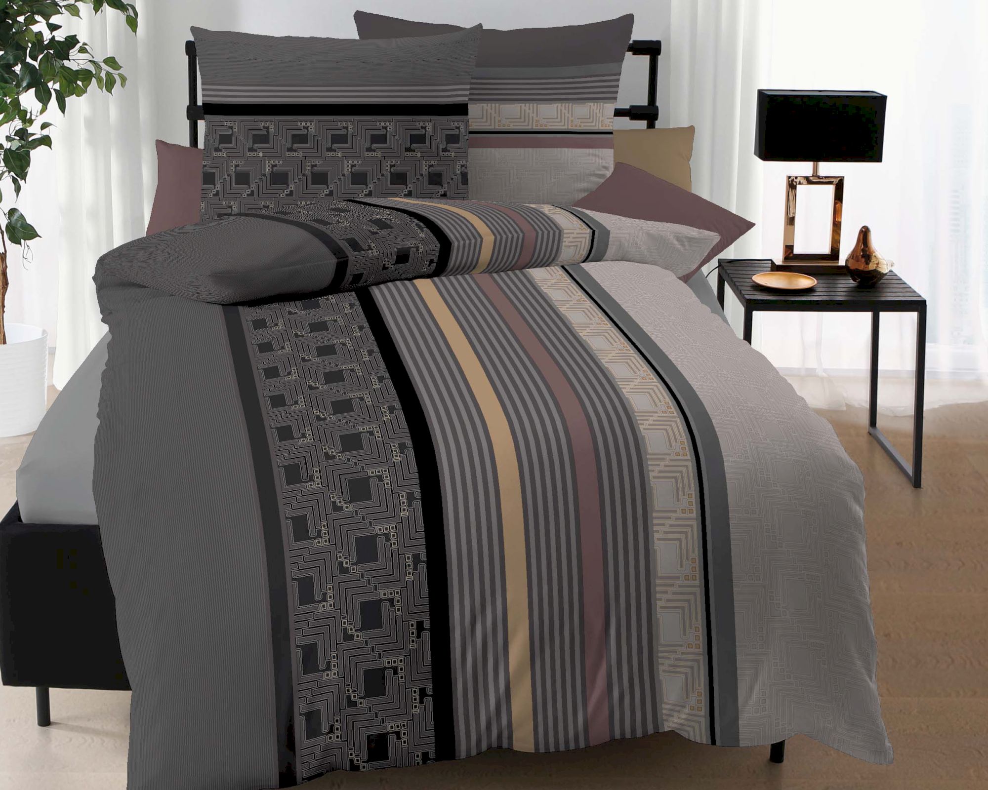 Kaeppel Mako-Satin Bettwäsche »Edit« 141/619 anthrazit 155x220 cm / 80x80 cm