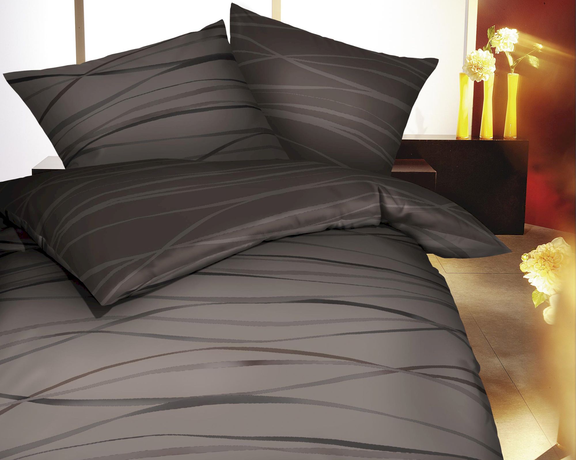Kaeppel Mako-Satin Bettwäsche Motion 584/606 155x200 cm / 80x80 cm
