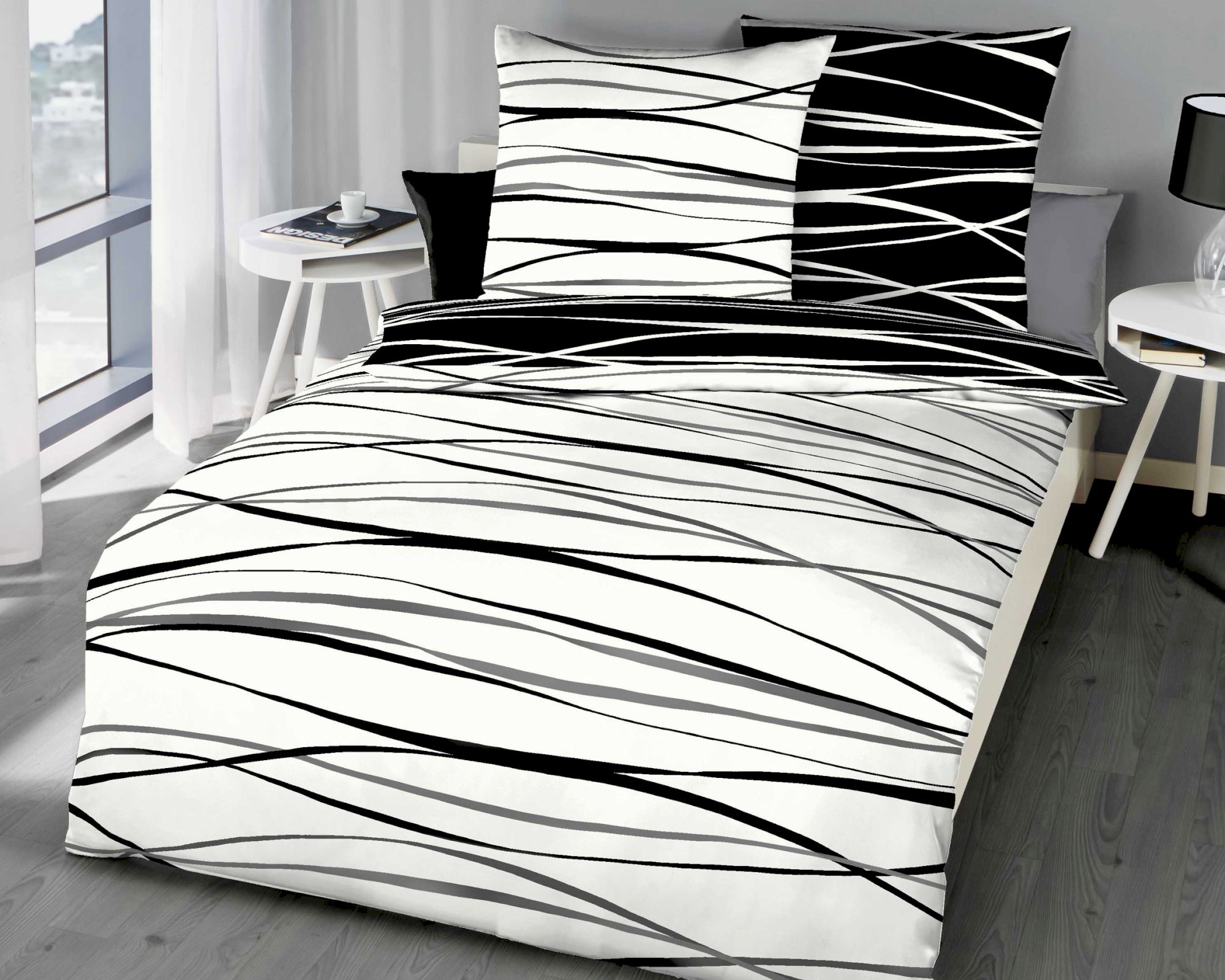Kaeppel Mako-Satin Bettwäsche Motion 584/610 200x200 cm / 80x80 cm
