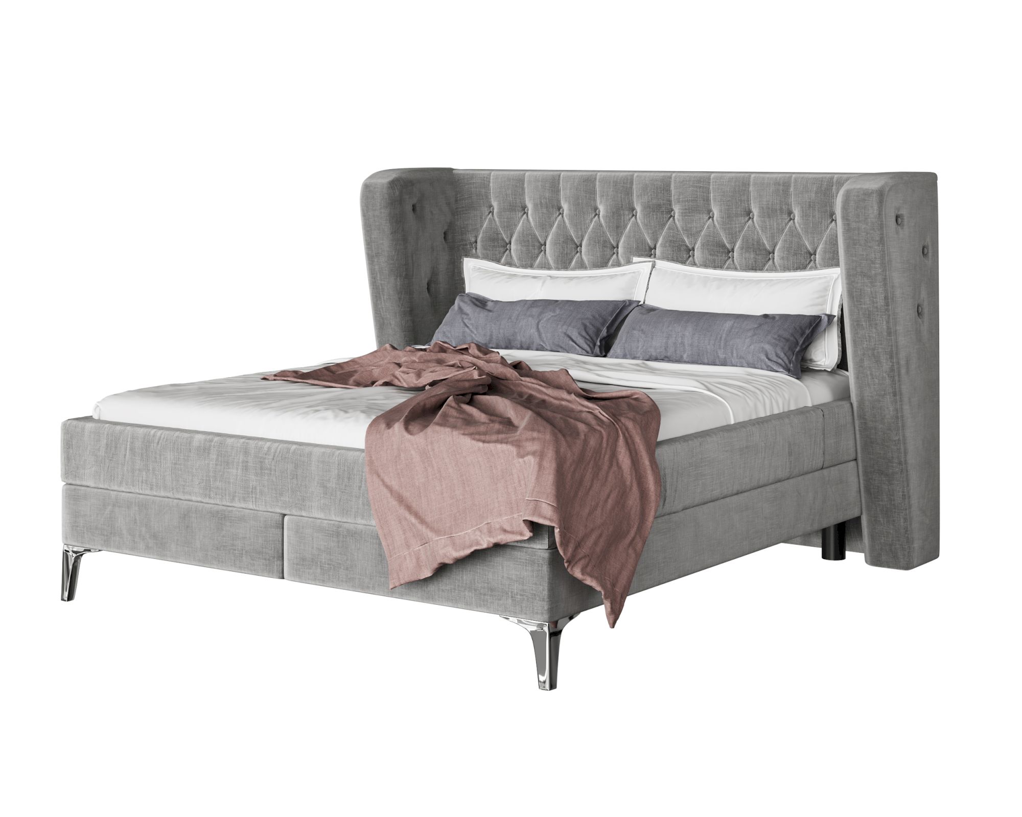 Kare Design »Benito« Moon Boxspringbett grau 180x200 cm