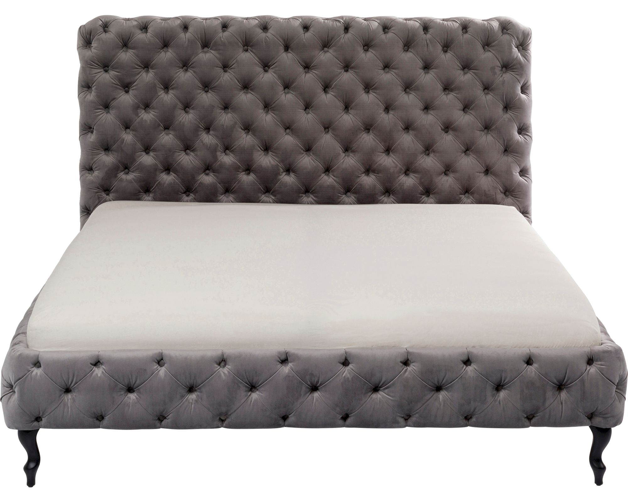 Kare Design »Desire« Velvet Bett Hoch Silbergrau 180x200 cm