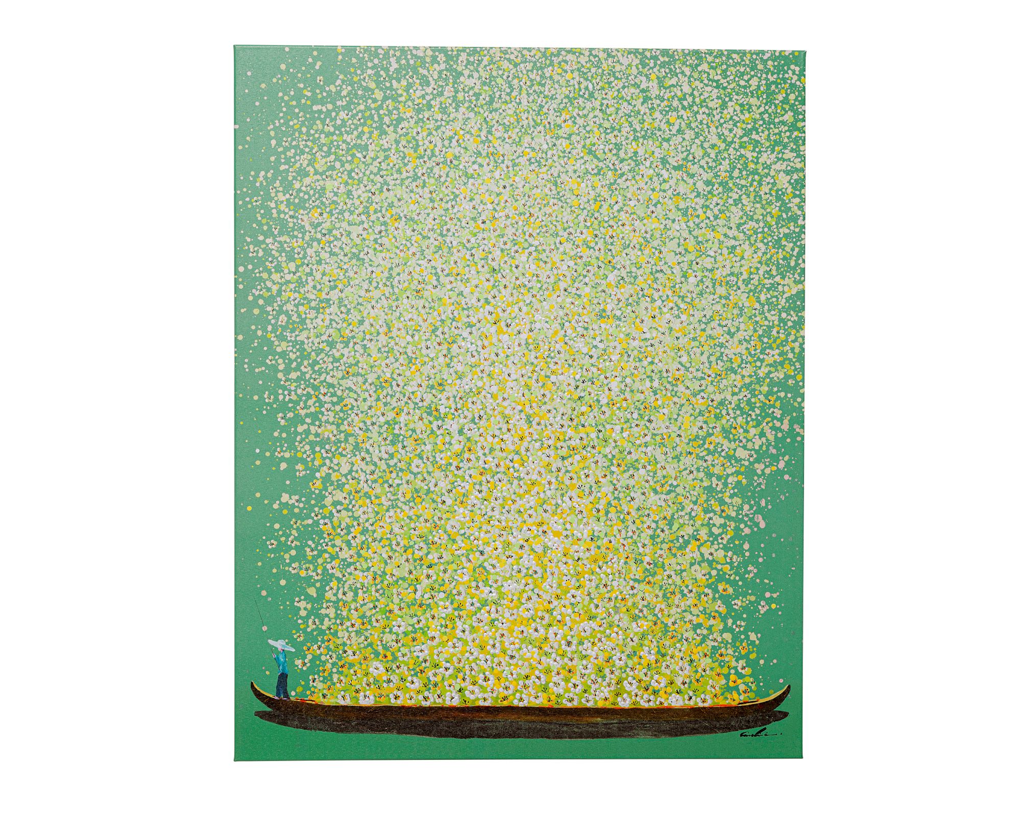 Kare Design »Flower Boat« Leinwandbild Grün 80x100 cm