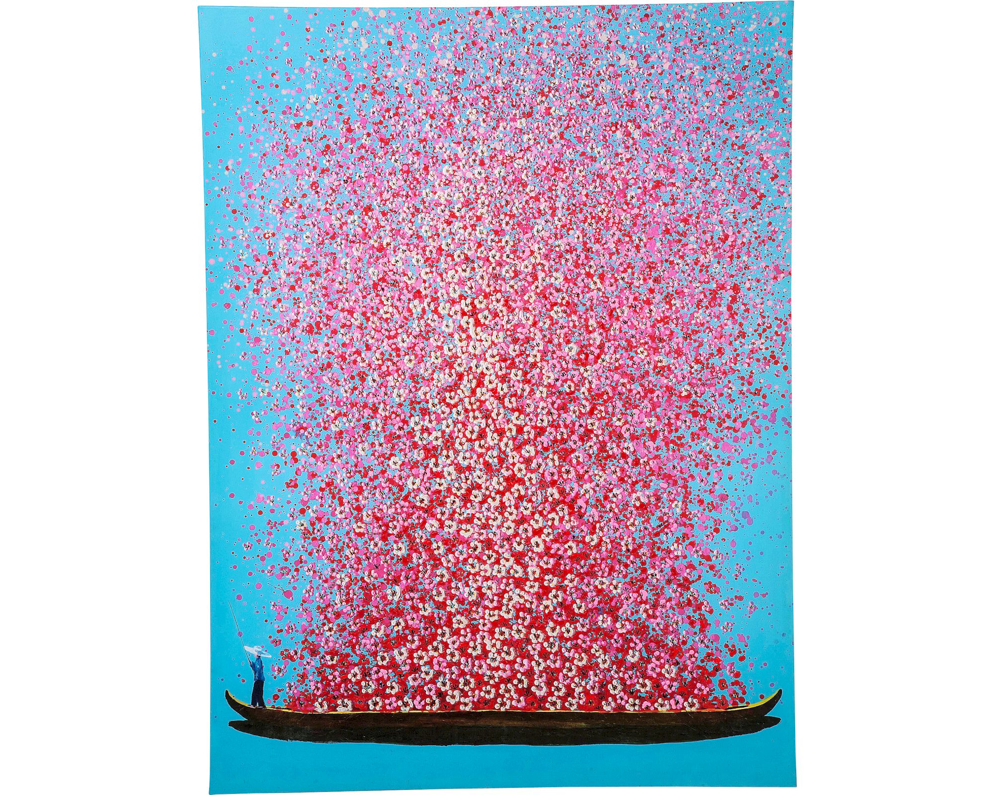 Kare Design »Flower Boat« Leinwandbild blau-pink 160x120x3.5cm