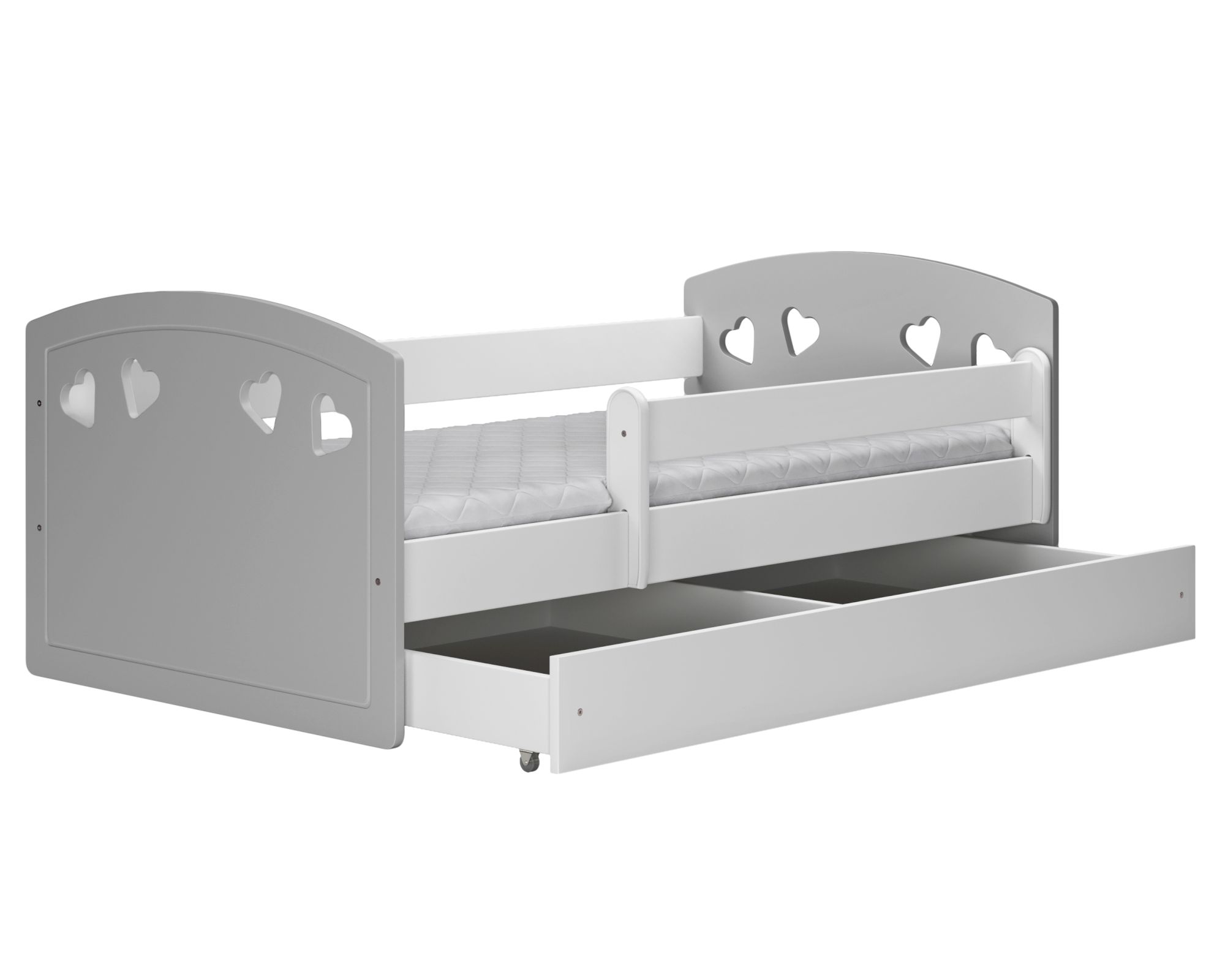 KocotKids »Julia« Bett in weiß/grau 80x180 cm / mit Bettschublade
