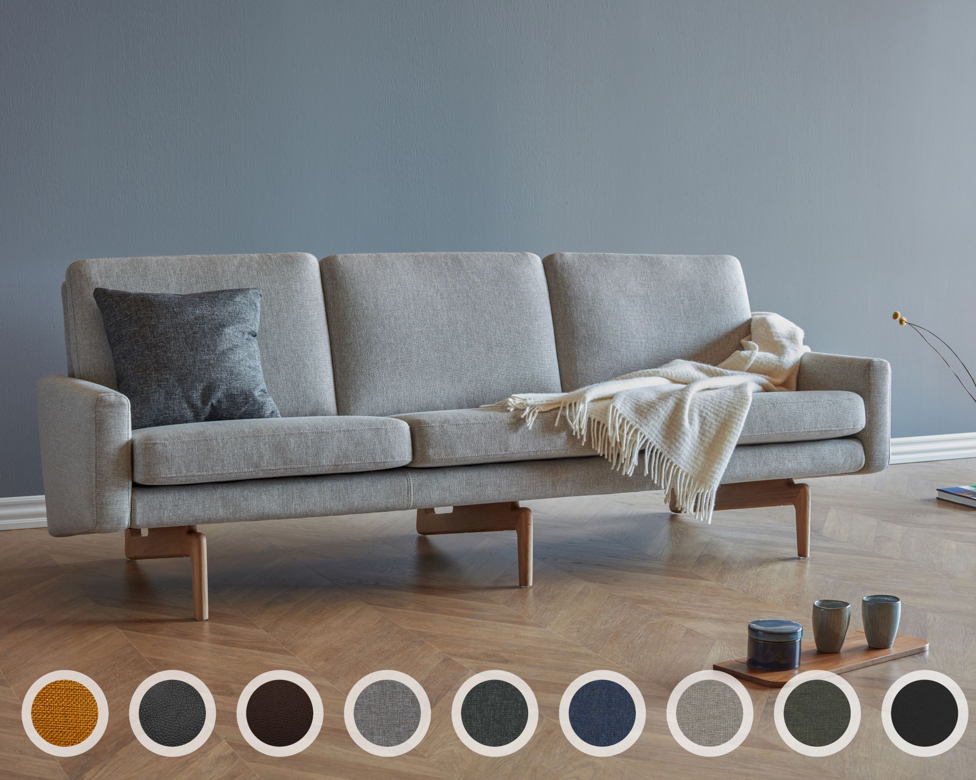 Kragelund »Egsmark« Couch K200 / 3-Sitzer / 216 x 76 x 76 cm / Stoff 507 Curry