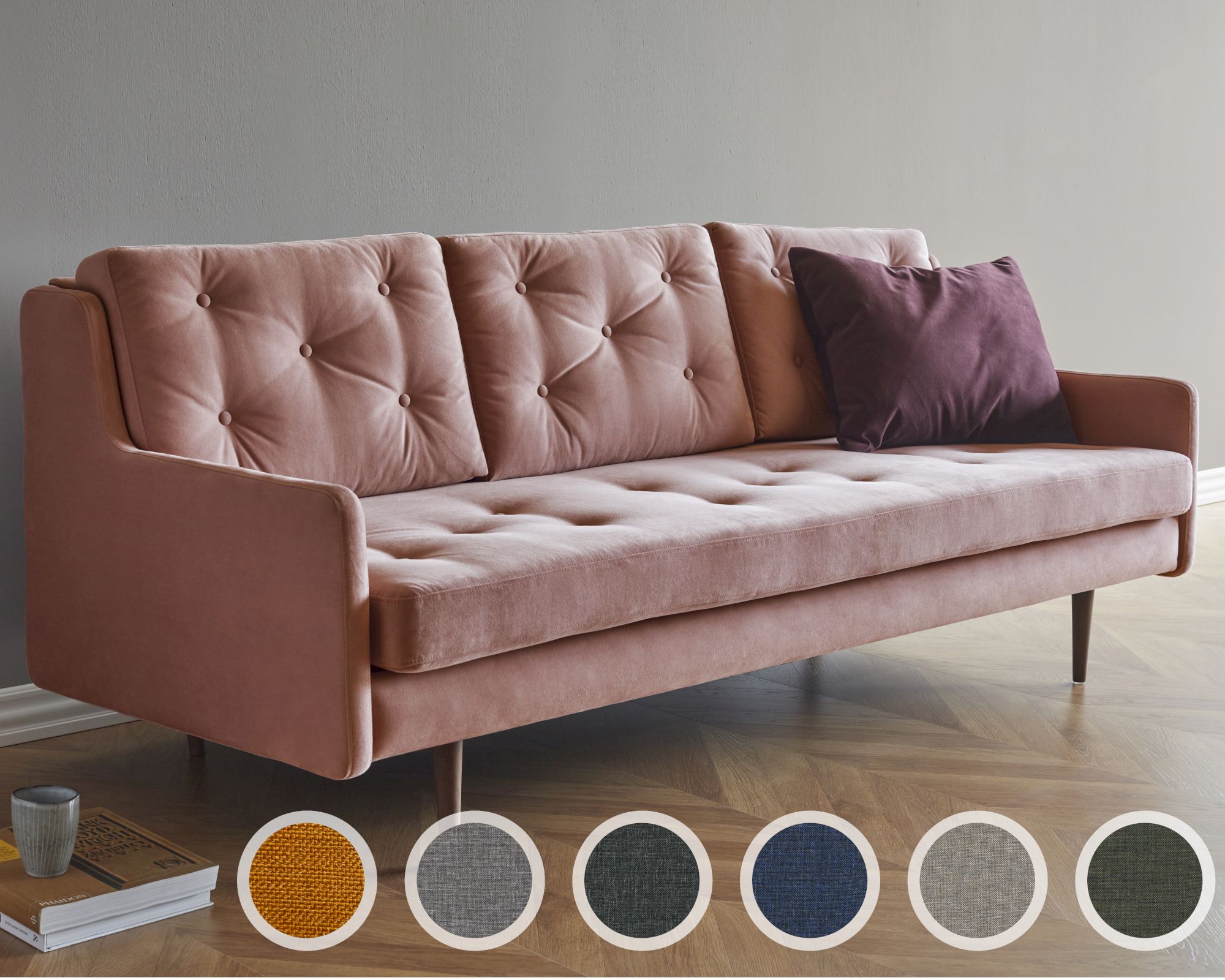 Kragelund »Holme« Couch 2-Sitzer / 135 x 75 x 88 cm / Stoff 242 Grün