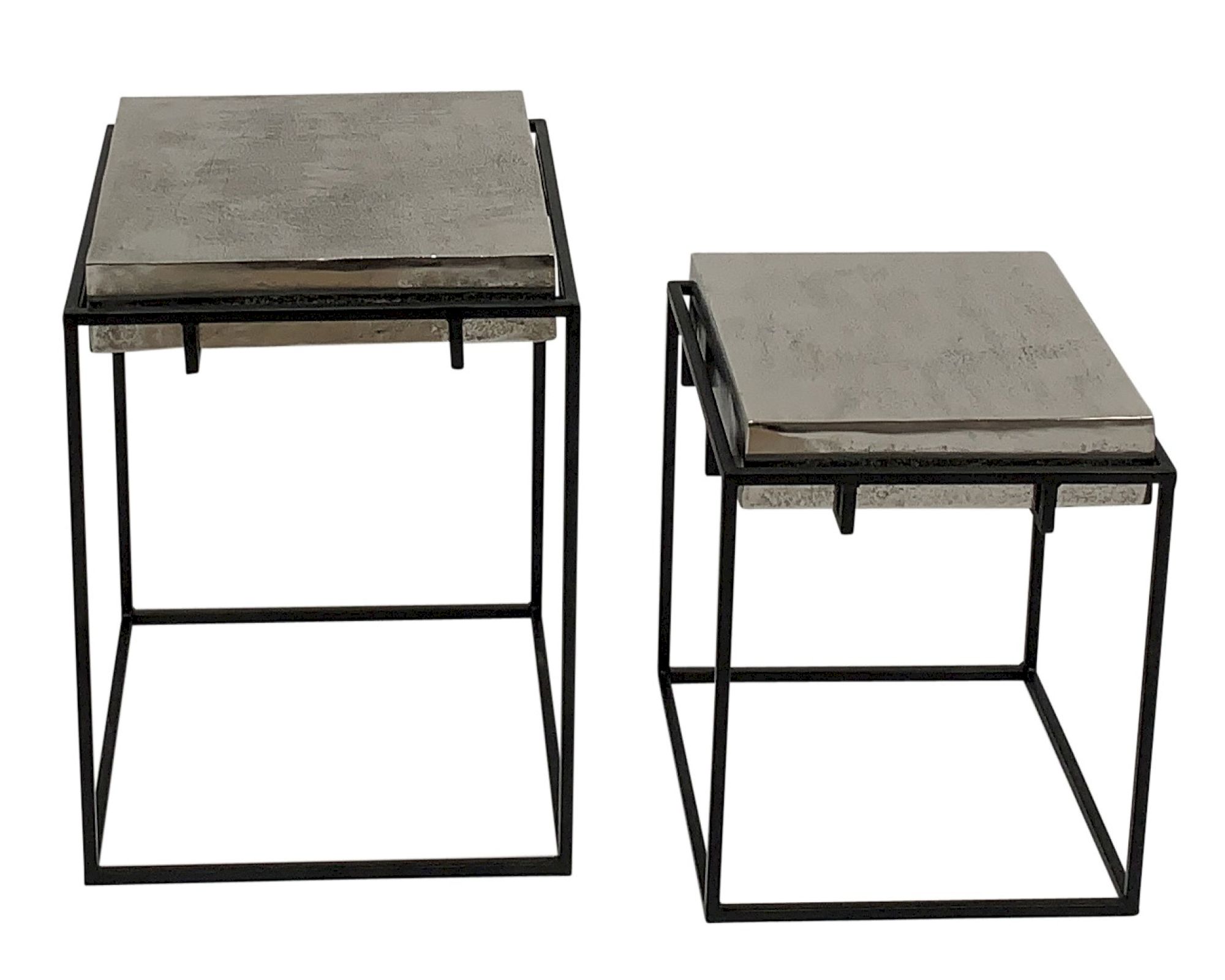 La Casa »Adam« Beistelltisch 2-tlg. quadratisch Nickel