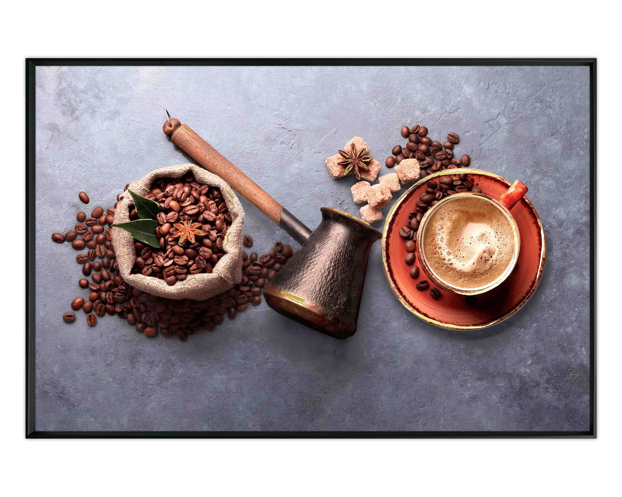 La Casa »Coffee« Wandbild 90x60 cm Rahmen schwarz