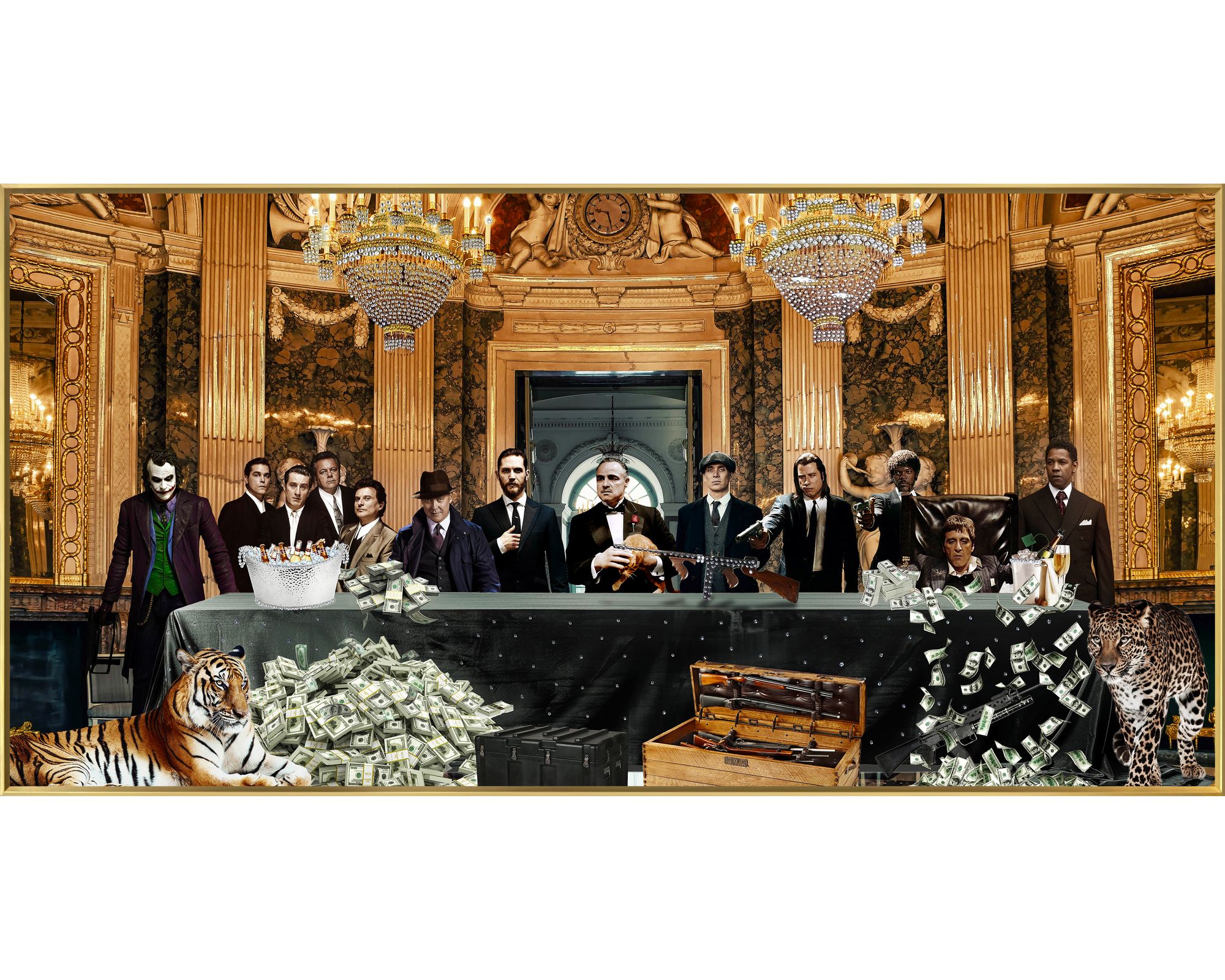 La Casa »Hollywood Communion« Wandbild 160x80 cm Rahmen gold